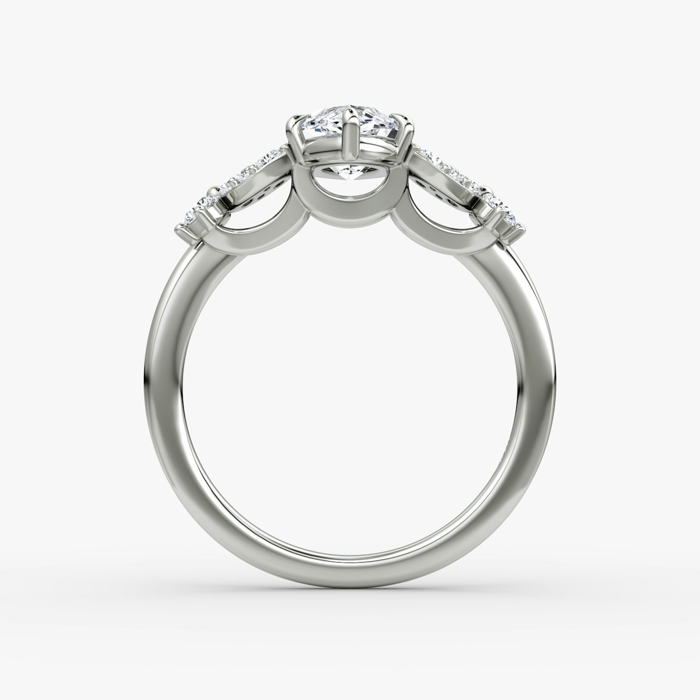 The Signature Floral  | Marquise | 18k | White Gold | bandAccent: Plain | diamondOrientation: vertical | caratWeight: other
