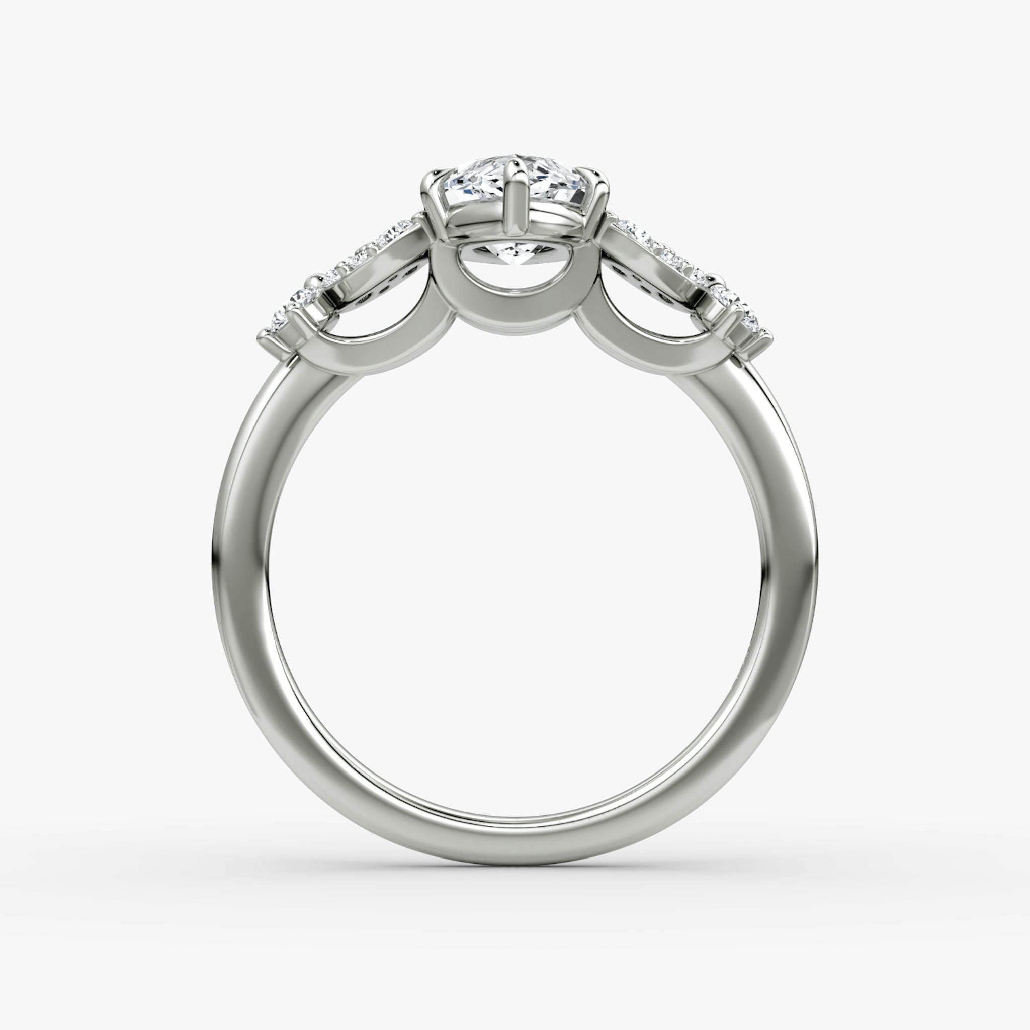 The Signature Floral | Marquise | 18k | White Gold | bandAccent: Plain | diamondOrientation: vertical | caratWeight: other