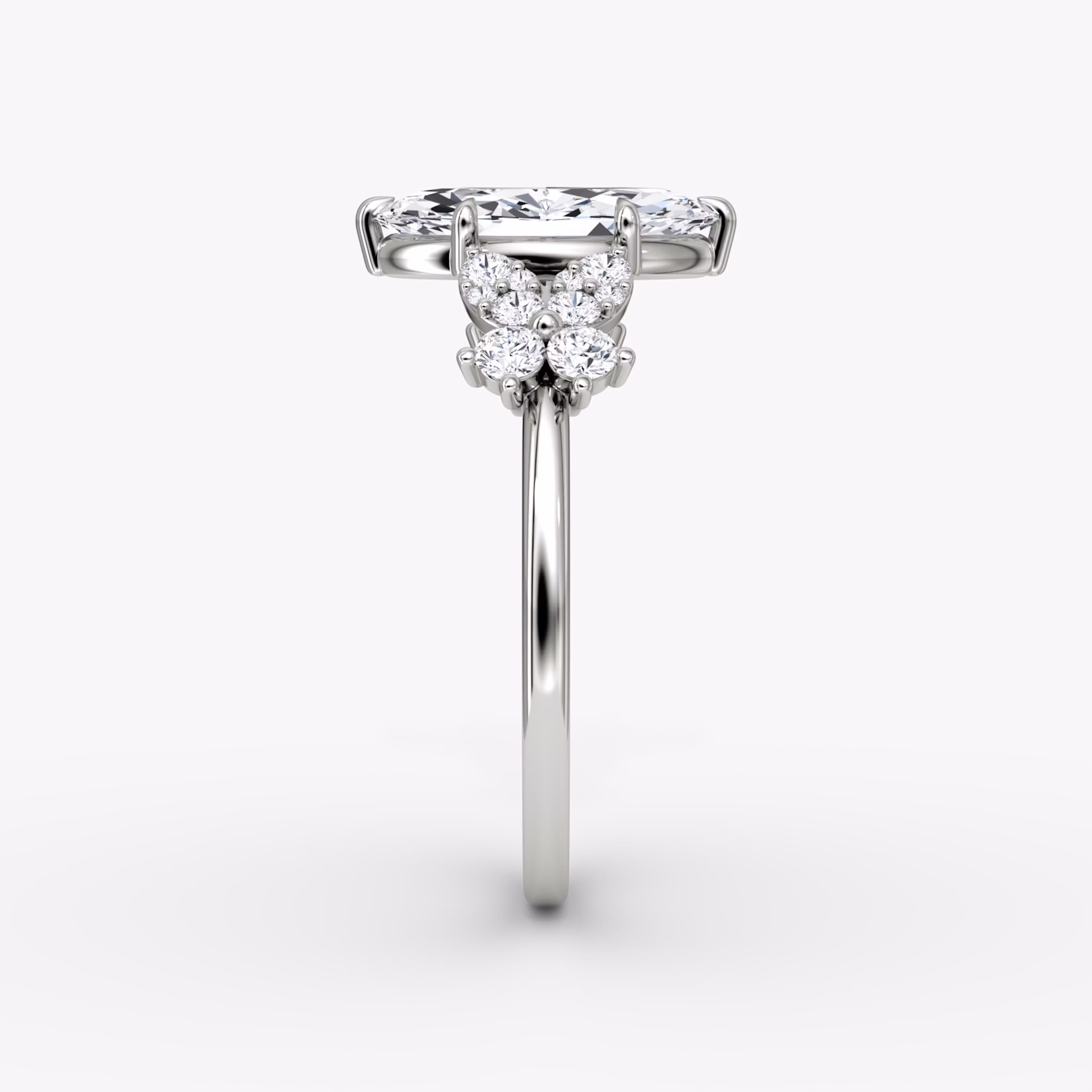 The Signature Floral | Marquise | 18k | White Gold | bandAccent: Plain | diamondOrientation: vertical | caratWeight: other