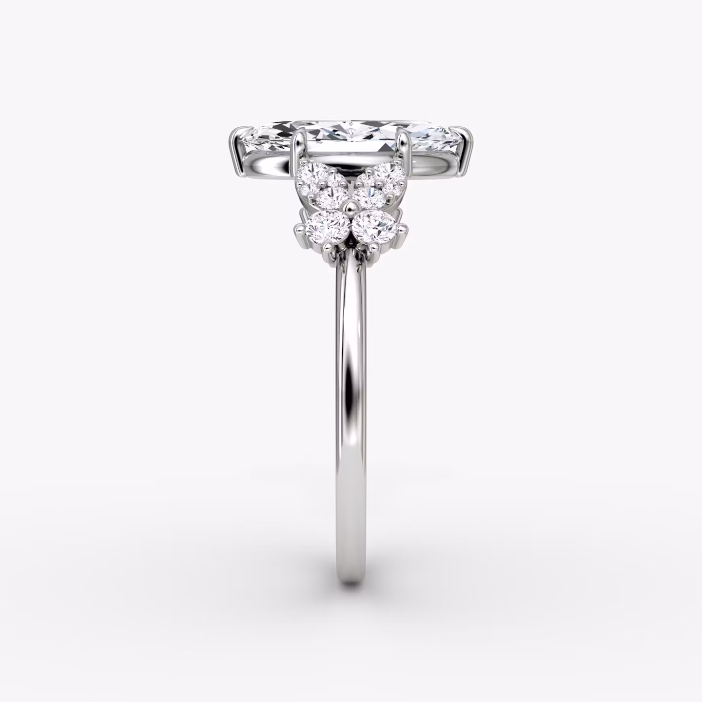 The Signature Floral  | Marquise | 18k | White Gold | bandAccent: Plain | diamondOrientation: vertical | caratWeight: other