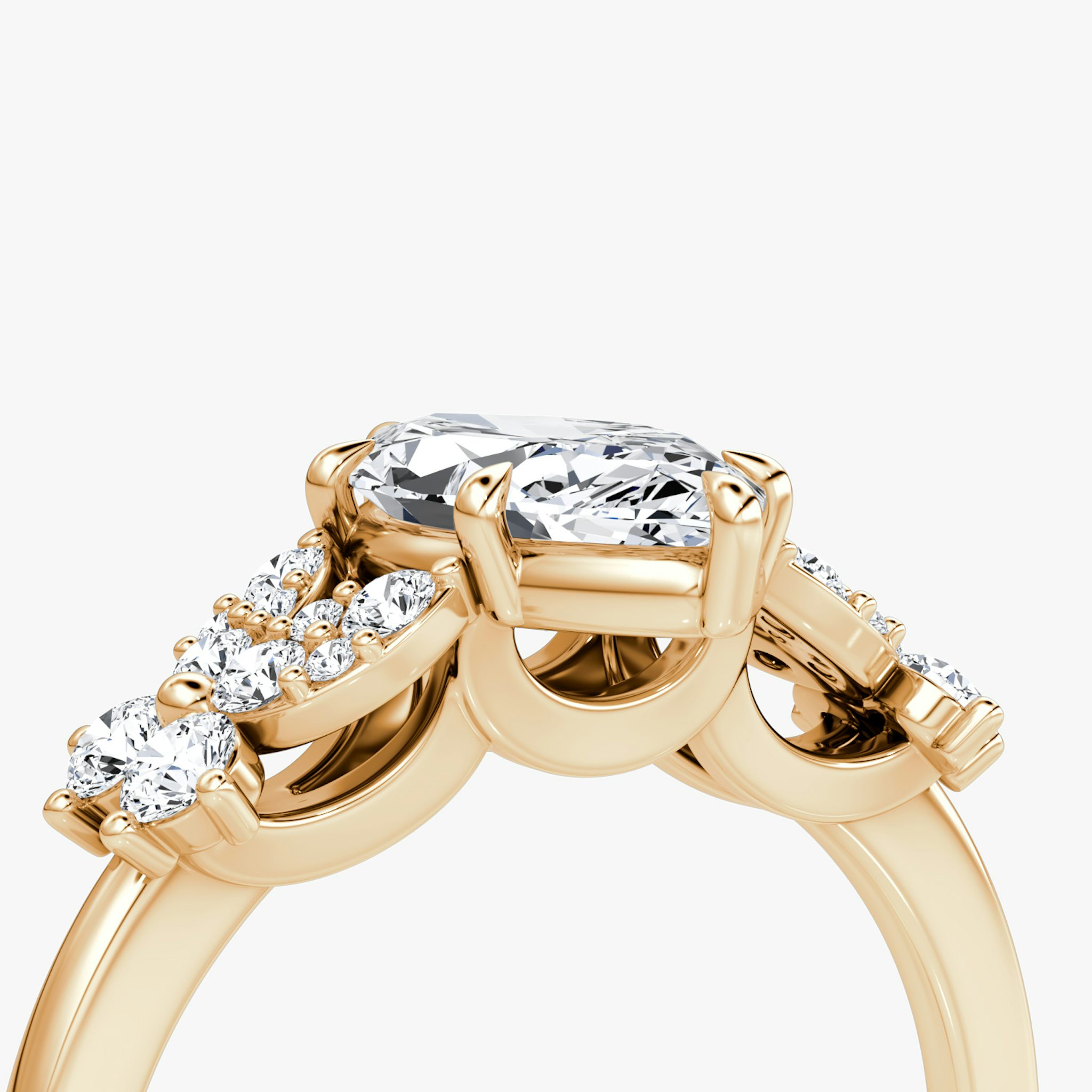 The Signature Floral | Marquise | 14k | Rose Gold | bandAccent: Plain | diamondOrientation: vertical | caratWeight: other