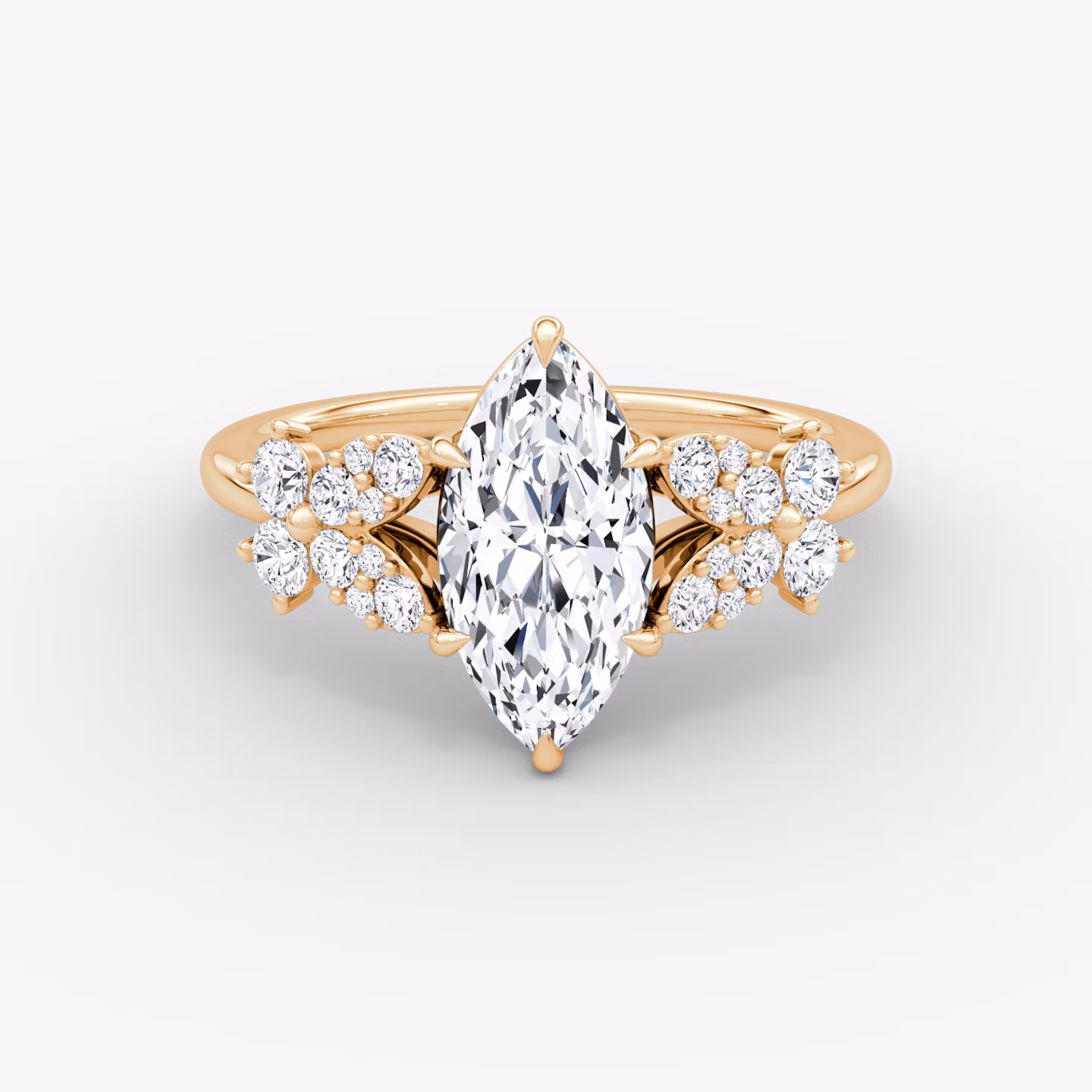 The Signature Floral  | Marquise | 14k | Rose Gold | bandAccent: Plain | diamondOrientation: vertical | caratWeight: other