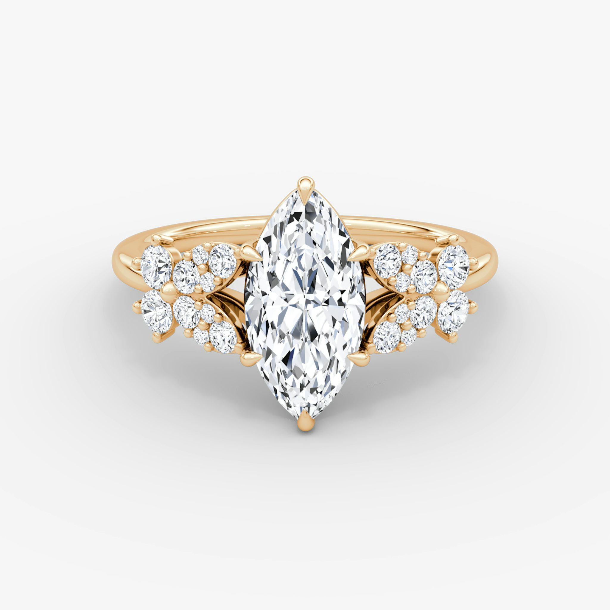 The Signature Floral | Marquise | 14k | Rose Gold | bandAccent: Plain | diamondOrientation: vertical | caratWeight: other