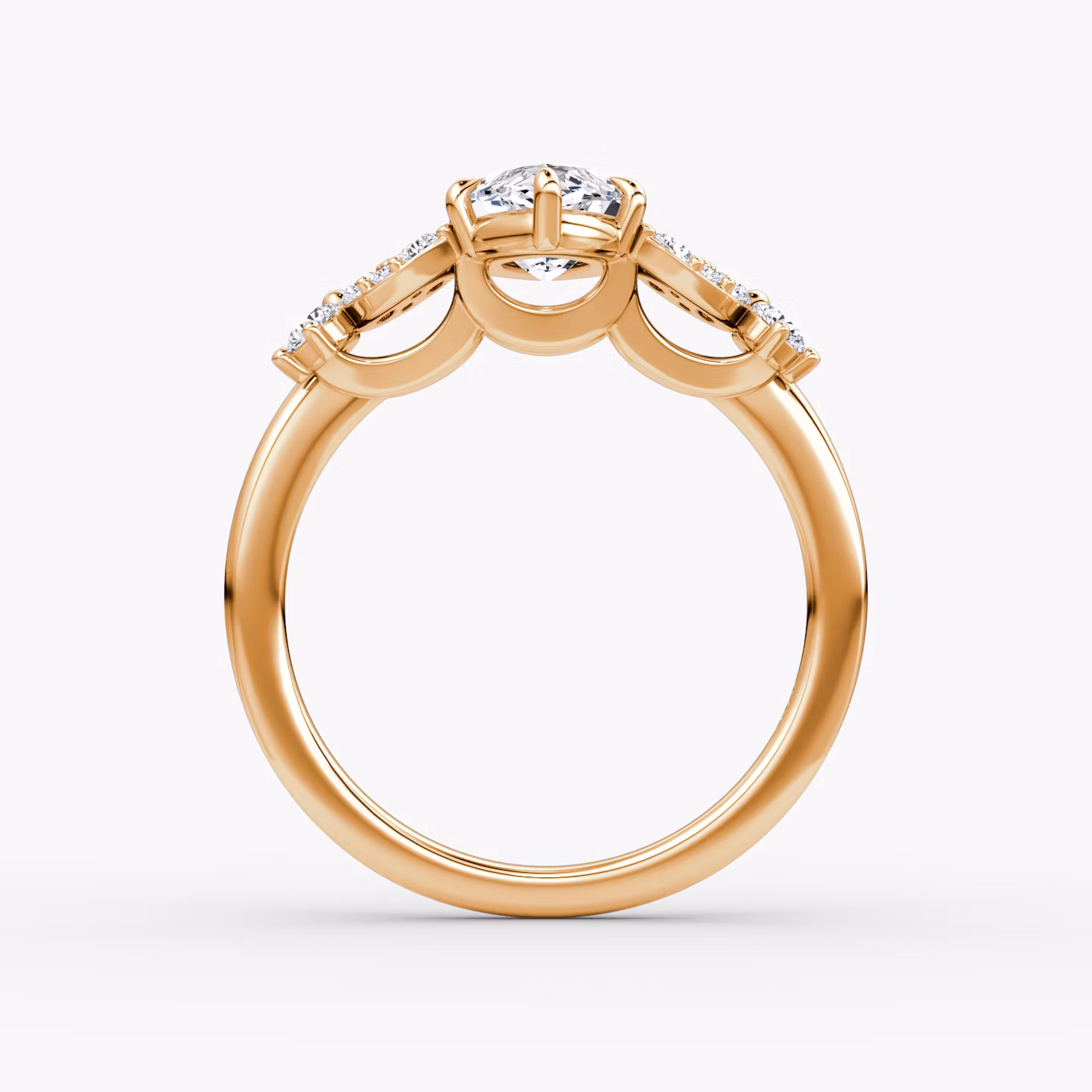 The Signature Floral  | Marquise | 14k | Rose Gold | bandAccent: Plain | diamondOrientation: vertical | caratWeight: other