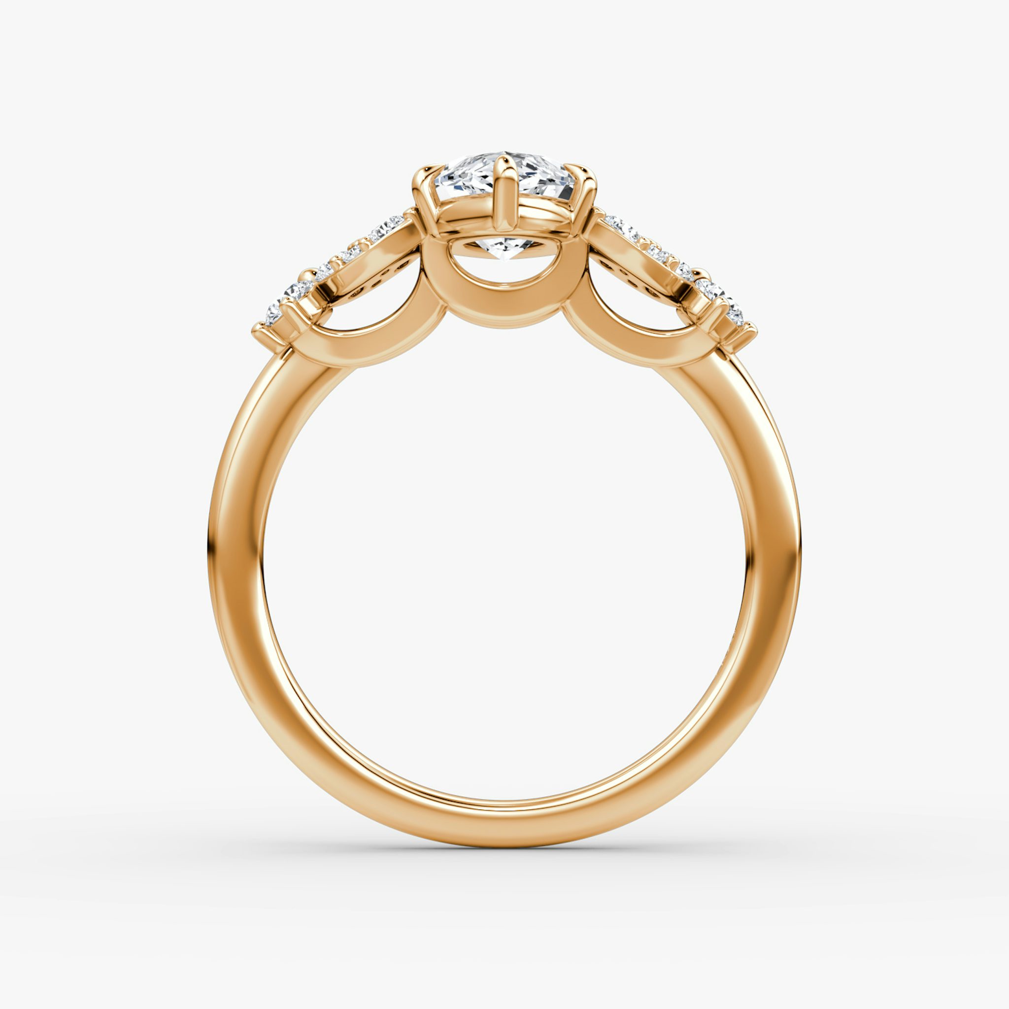 The Signature Floral | Marquise | 14k | Rose Gold | bandAccent: Plain | diamondOrientation: vertical | caratWeight: other