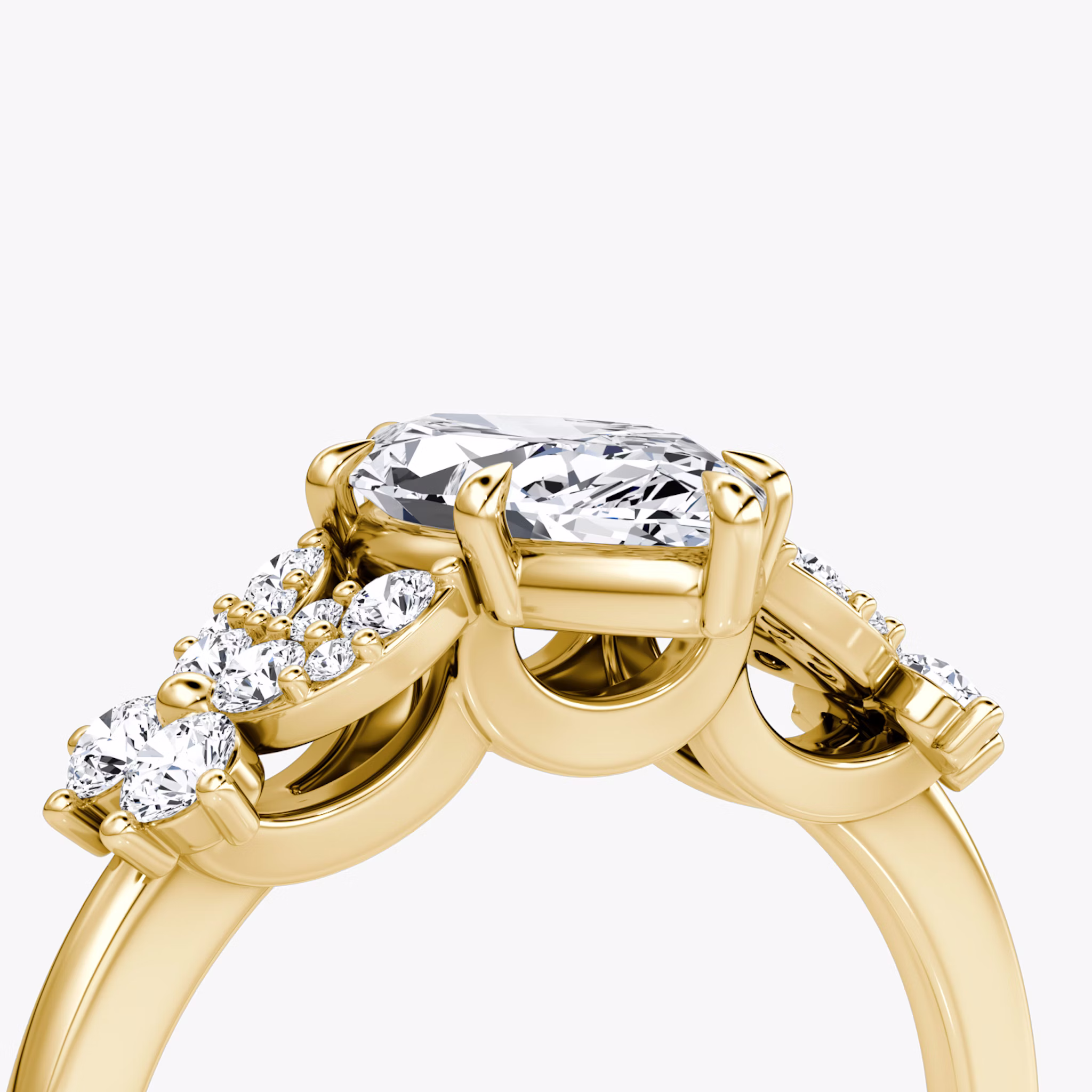 The Signature Floral | Marquise | 18k | Yellow Gold | bandAccent: Plain | diamondOrientation: vertical | caratWeight: other