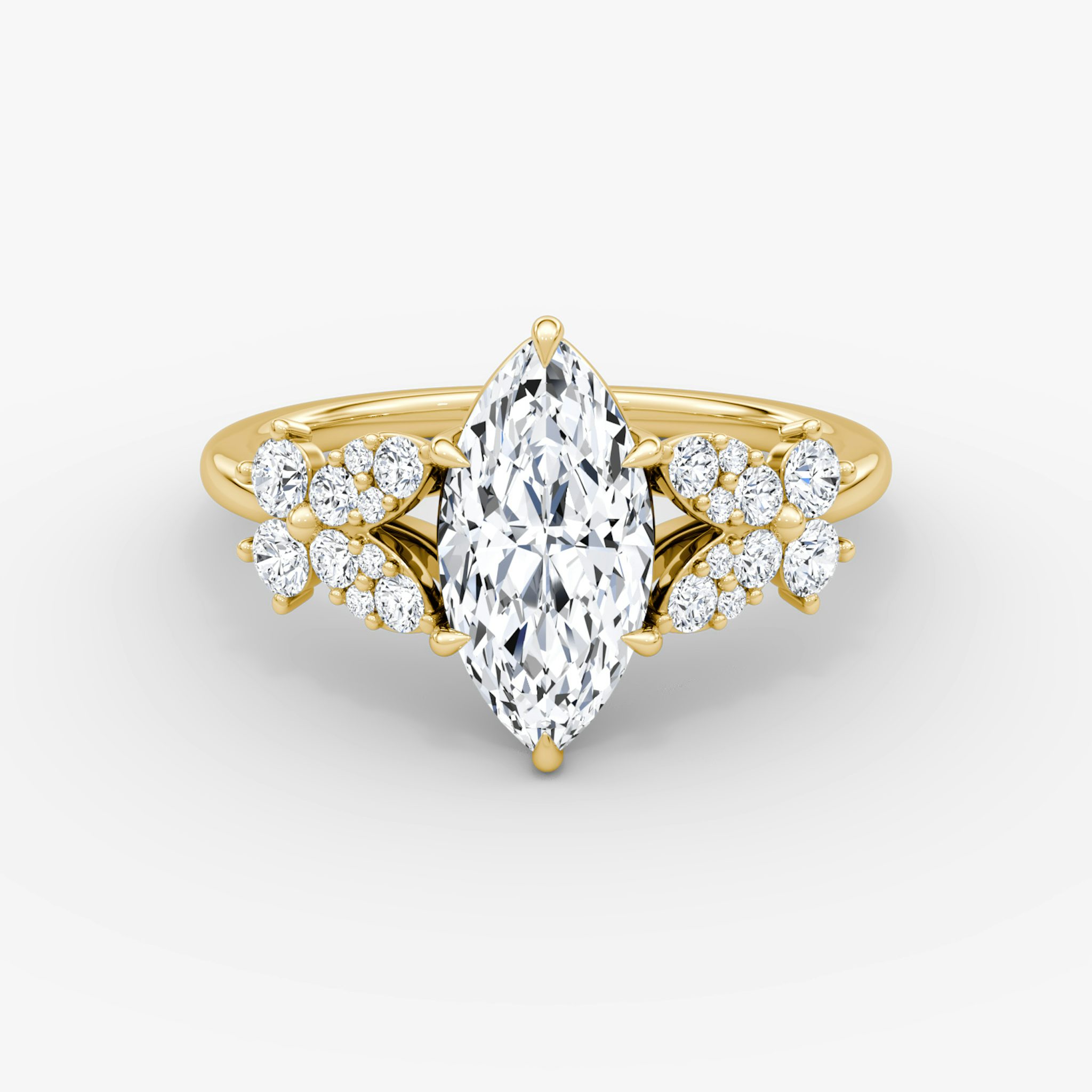 The Signature Floral | Marquise | 18k | Yellow Gold | bandAccent: Plain | diamondOrientation: vertical | caratWeight: other