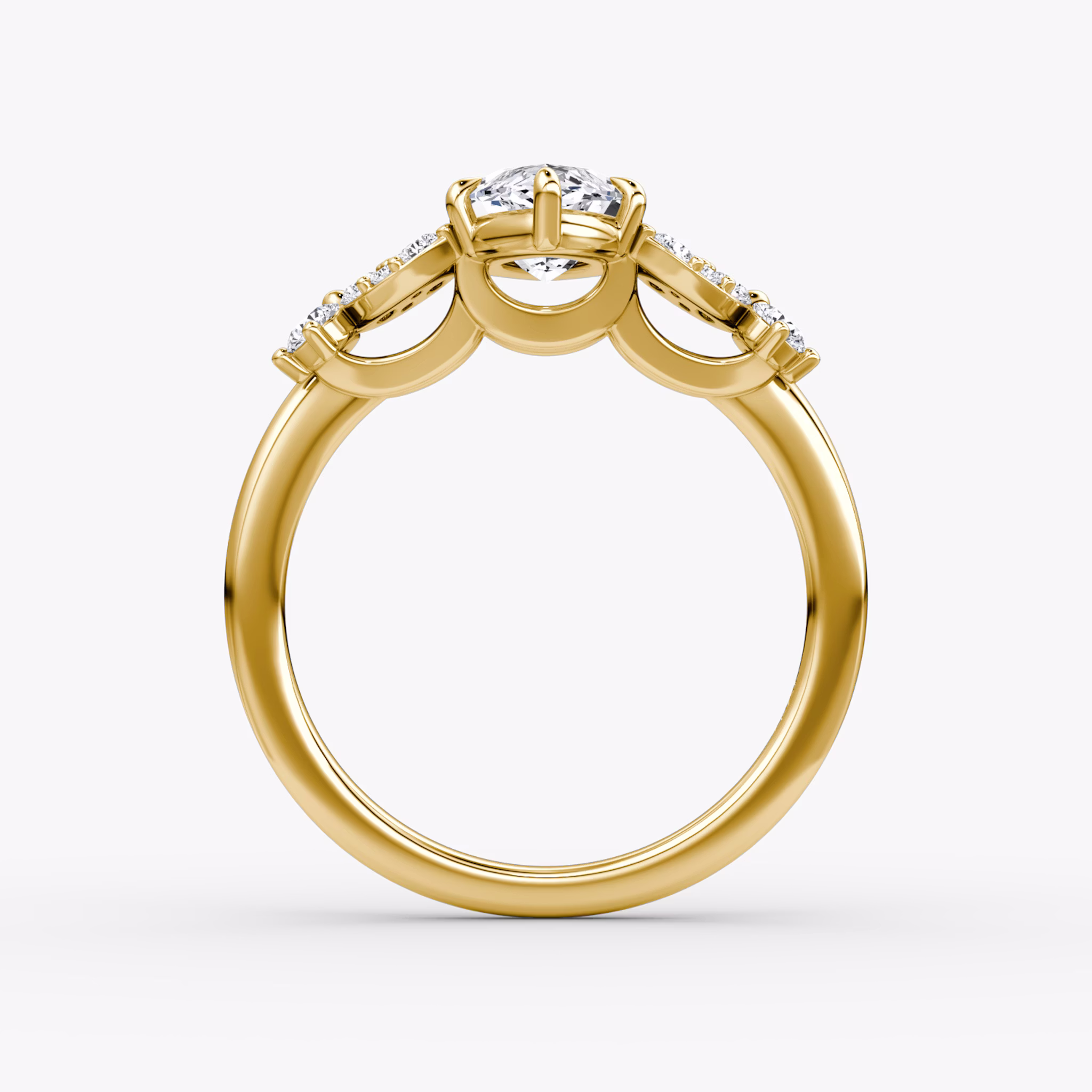 The Signature Floral | Marquise | 18k | Yellow Gold | bandAccent: Plain | diamondOrientation: vertical | caratWeight: other