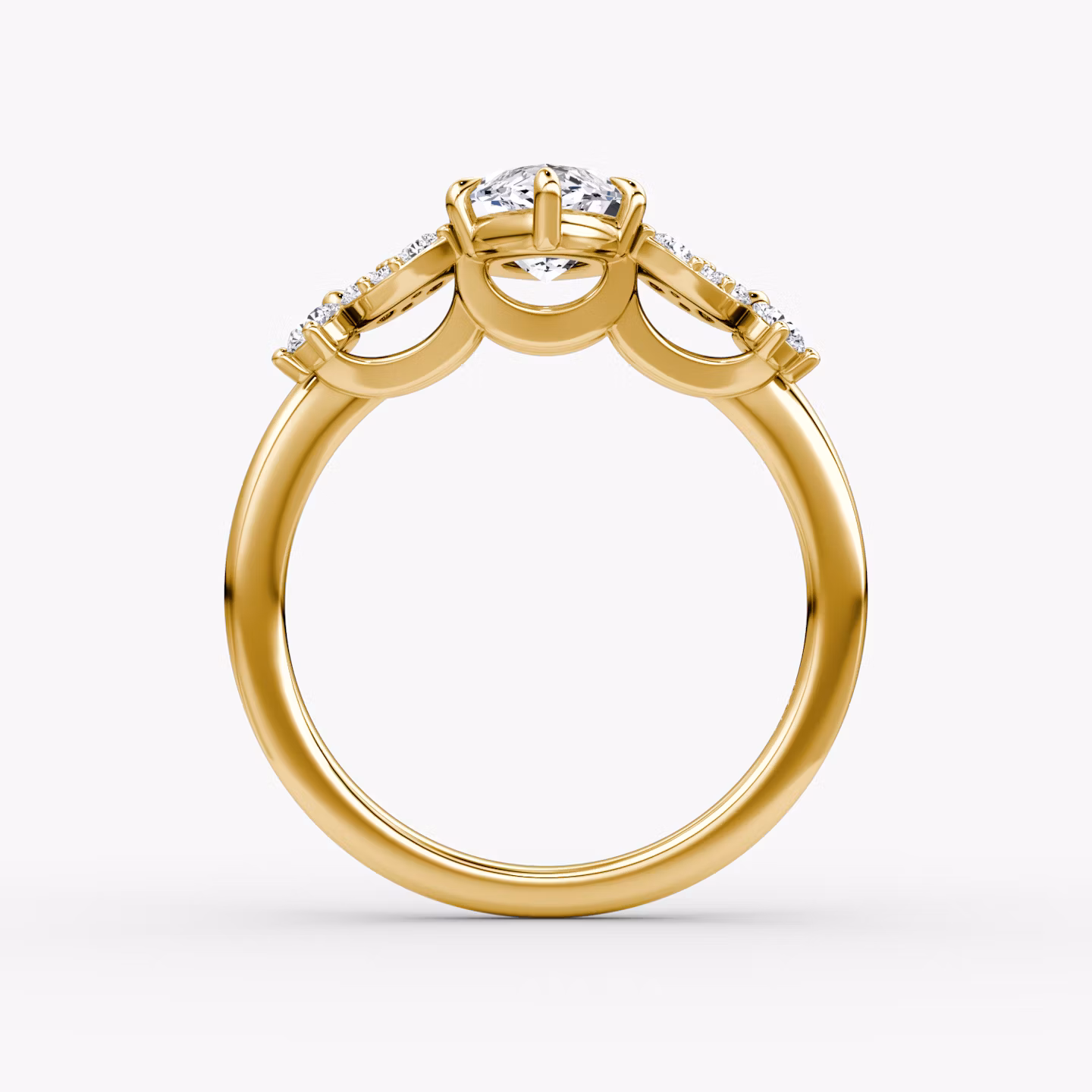 The Signature Floral  | Marquise | 18k | Yellow Gold | bandAccent: Plain | diamondOrientation: vertical | caratWeight: other