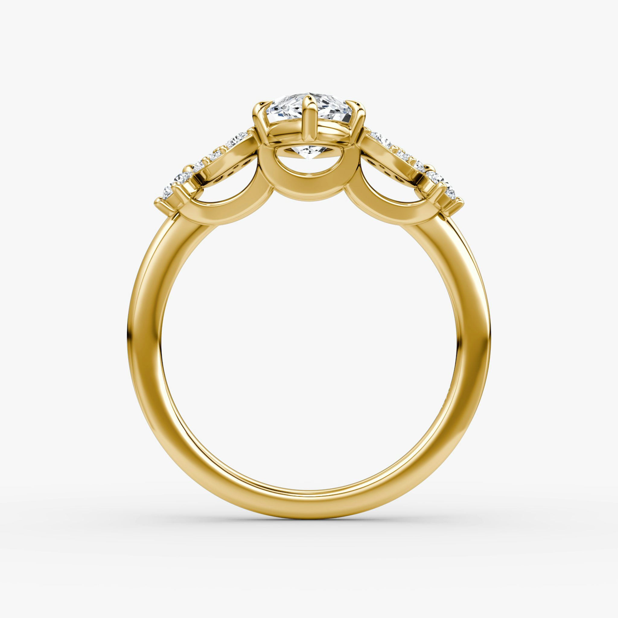 The Signature Floral | Marquise | 18k | Yellow Gold | bandAccent: Plain | diamondOrientation: vertical | caratWeight: other