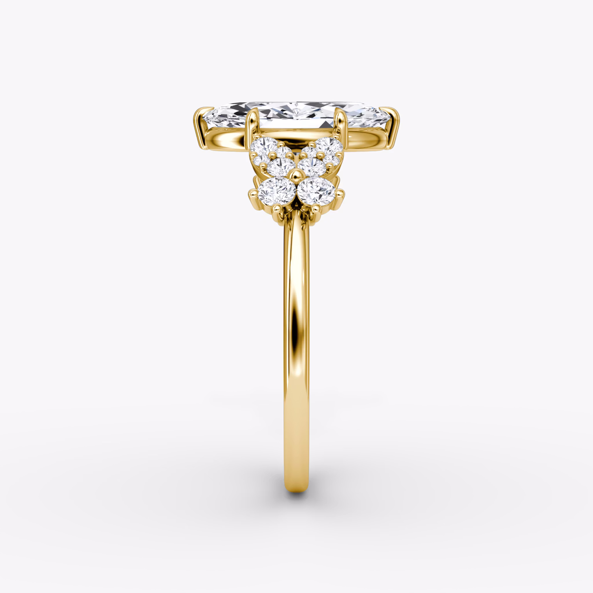 The Signature Floral | Marquise | 18k | Yellow Gold | bandAccent: Plain | diamondOrientation: vertical | caratWeight: other