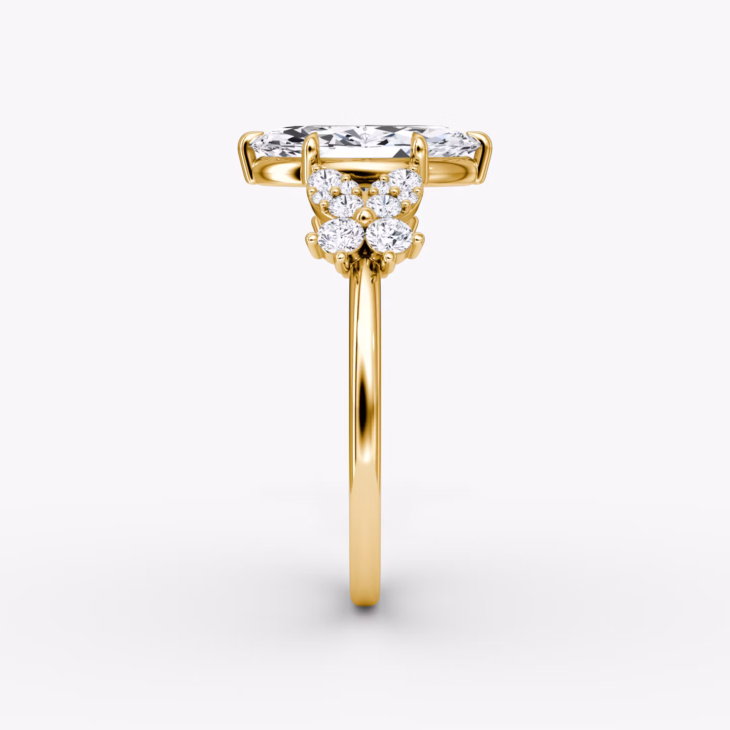 The Signature Floral  | Marquise | 18k | Yellow Gold | bandAccent: Plain | diamondOrientation: vertical | caratWeight: other