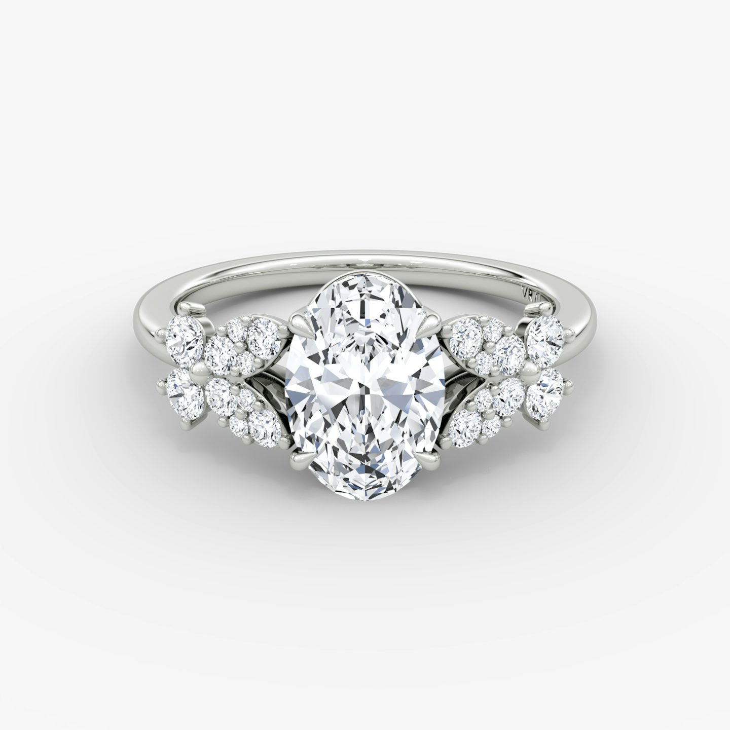 The Signature Floral  | Oval | Platinum | bandAccent: Plain | diamondOrientation: vertical | caratWeight: other