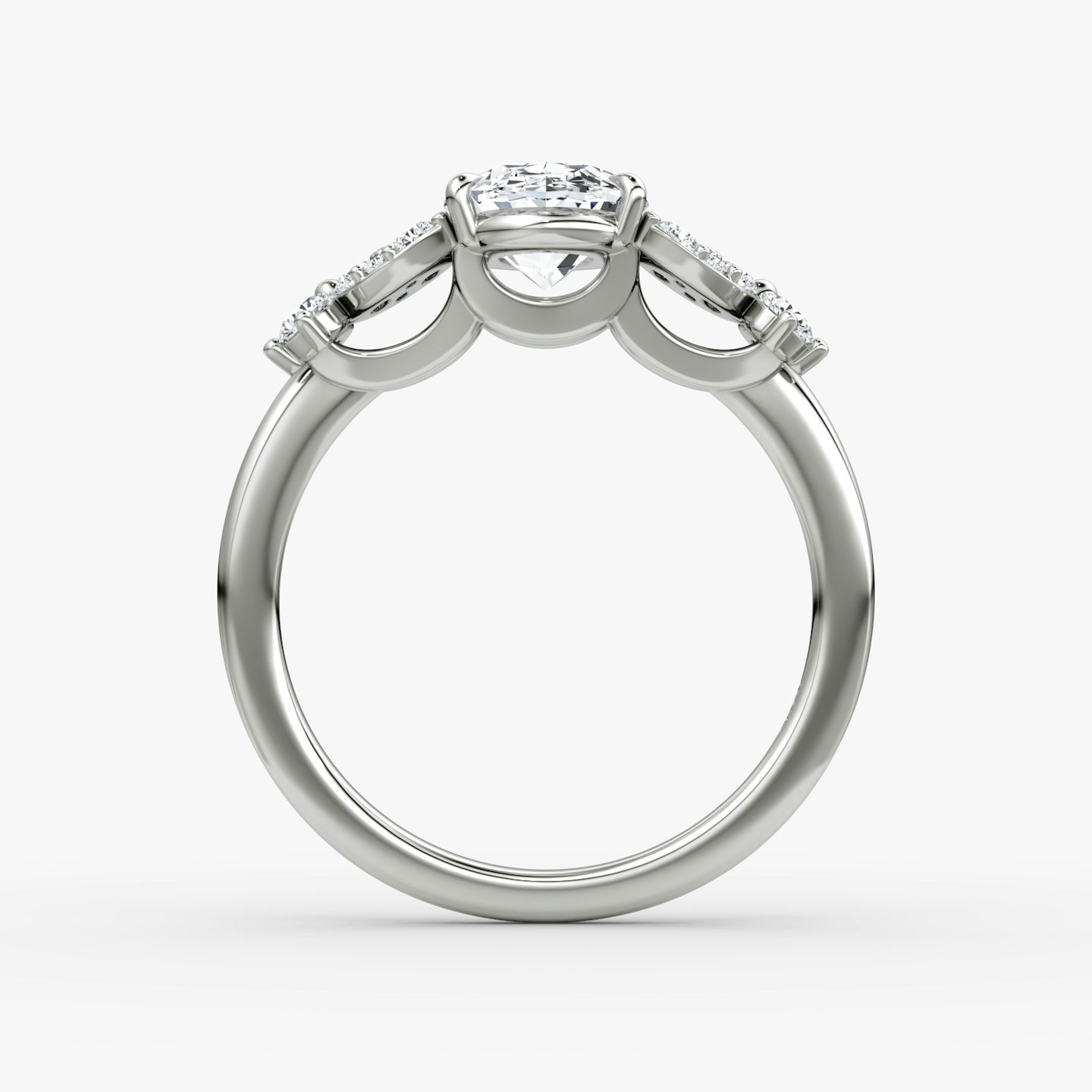 The Signature Floral  | Oval | Platinum | bandAccent: Plain | diamondOrientation: vertical | caratWeight: other