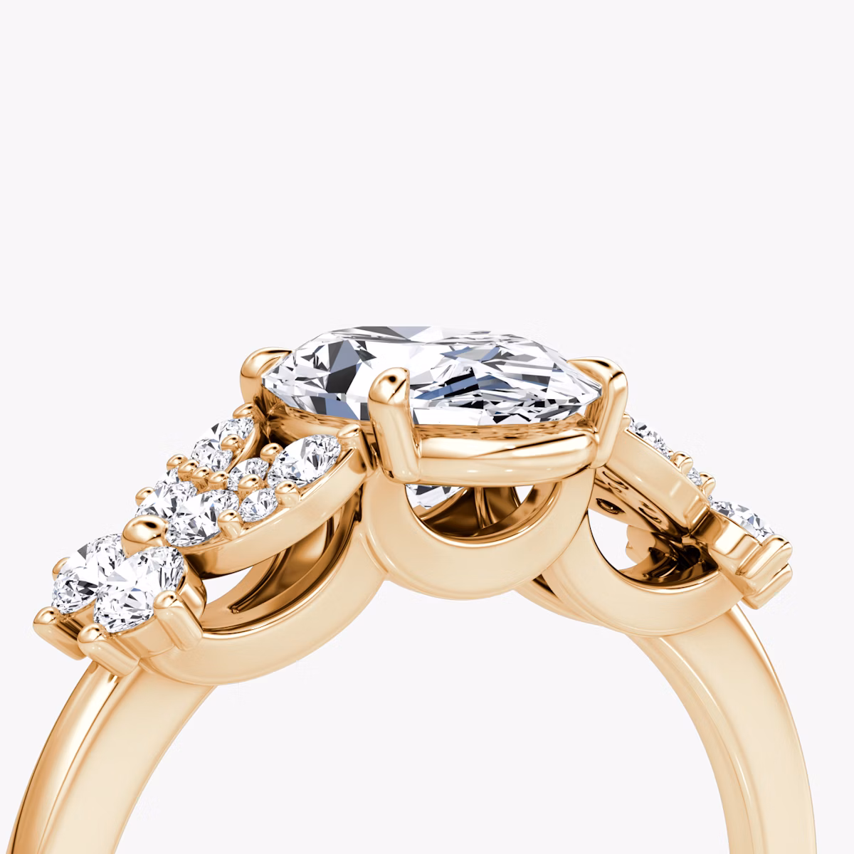 The Signature Floral | Oval | 14k | Rose Gold | bandAccent: Plain | diamondOrientation: vertical | caratWeight: other