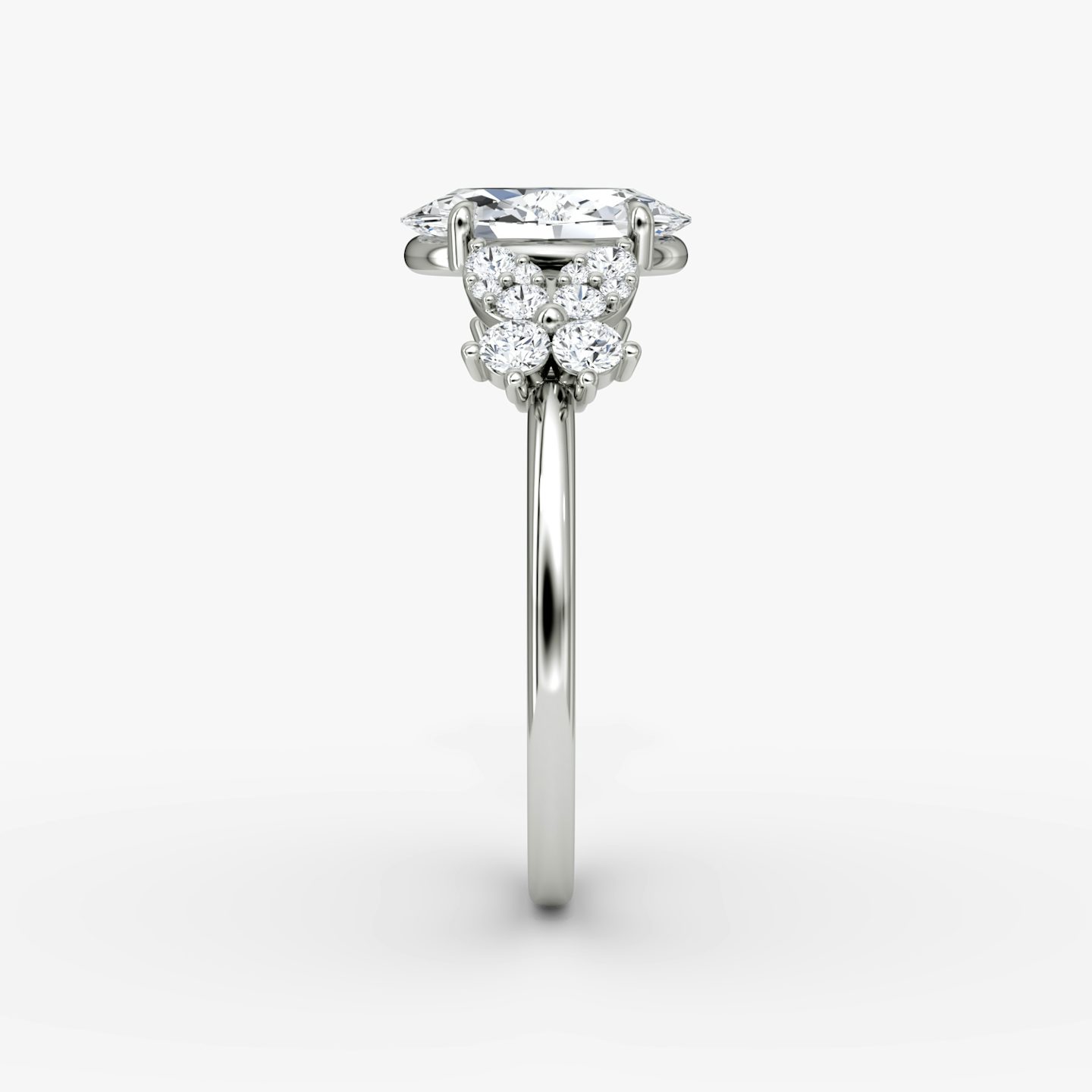 The Signature Floral  | Oval | Platinum | bandAccent: Plain | diamondOrientation: vertical | caratWeight: other