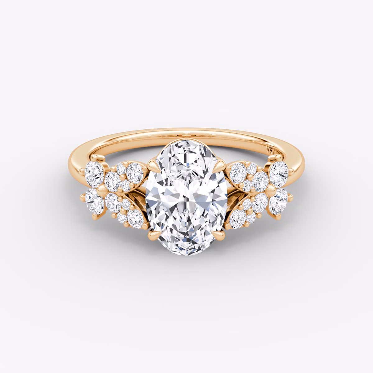 The Signature Floral | Oval | 14k | Rose Gold | bandAccent: Plain | diamondOrientation: vertical | caratWeight: other