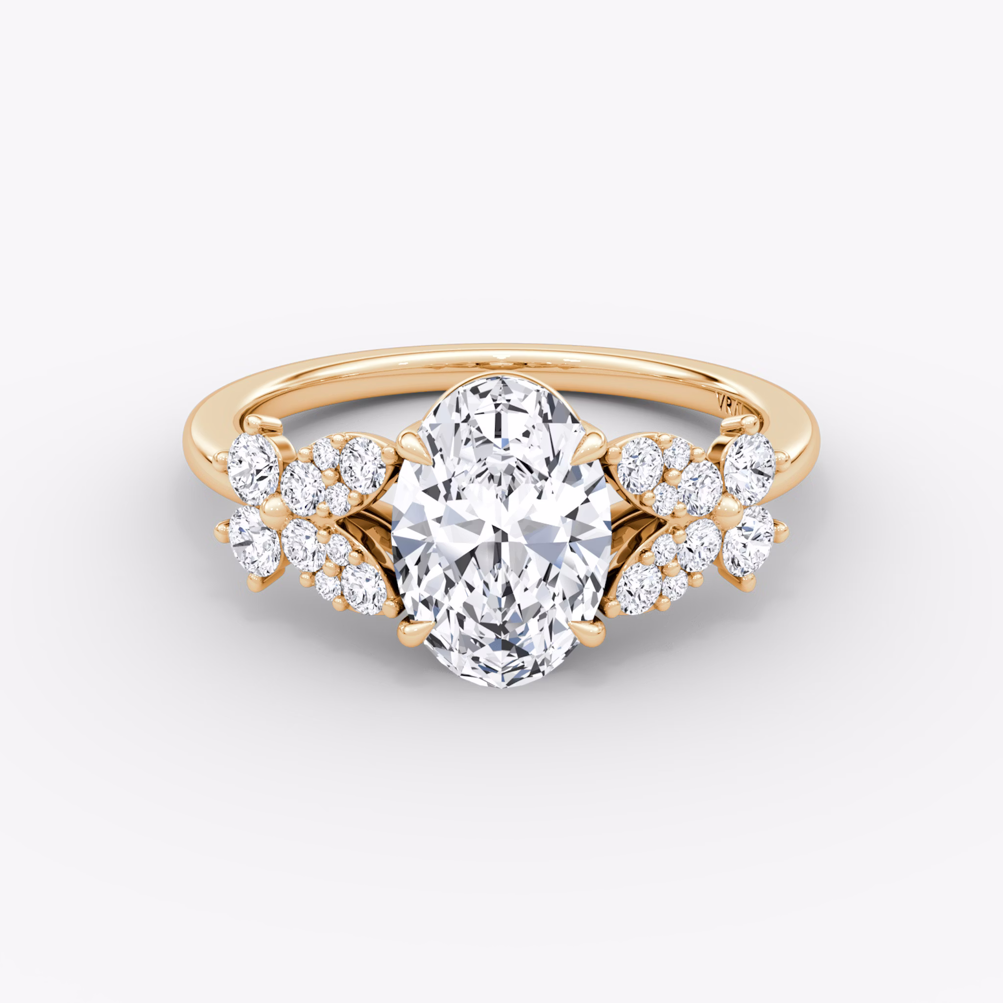 The Signature Floral | Oval | 14k | Rose Gold | bandAccent: Plain | diamondOrientation: vertical | caratWeight: other