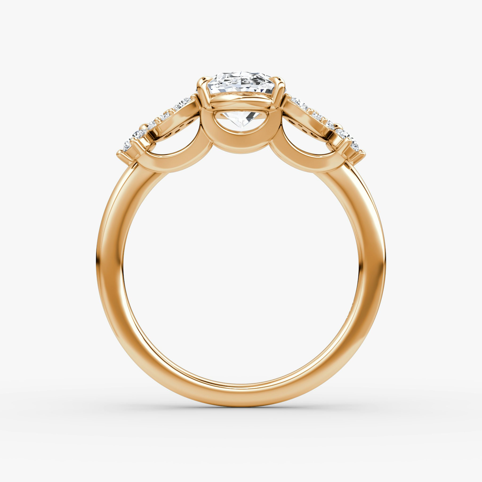 The Signature Floral | Oval | 14k | Rose Gold | bandAccent: Plain | diamondOrientation: vertical | caratWeight: other