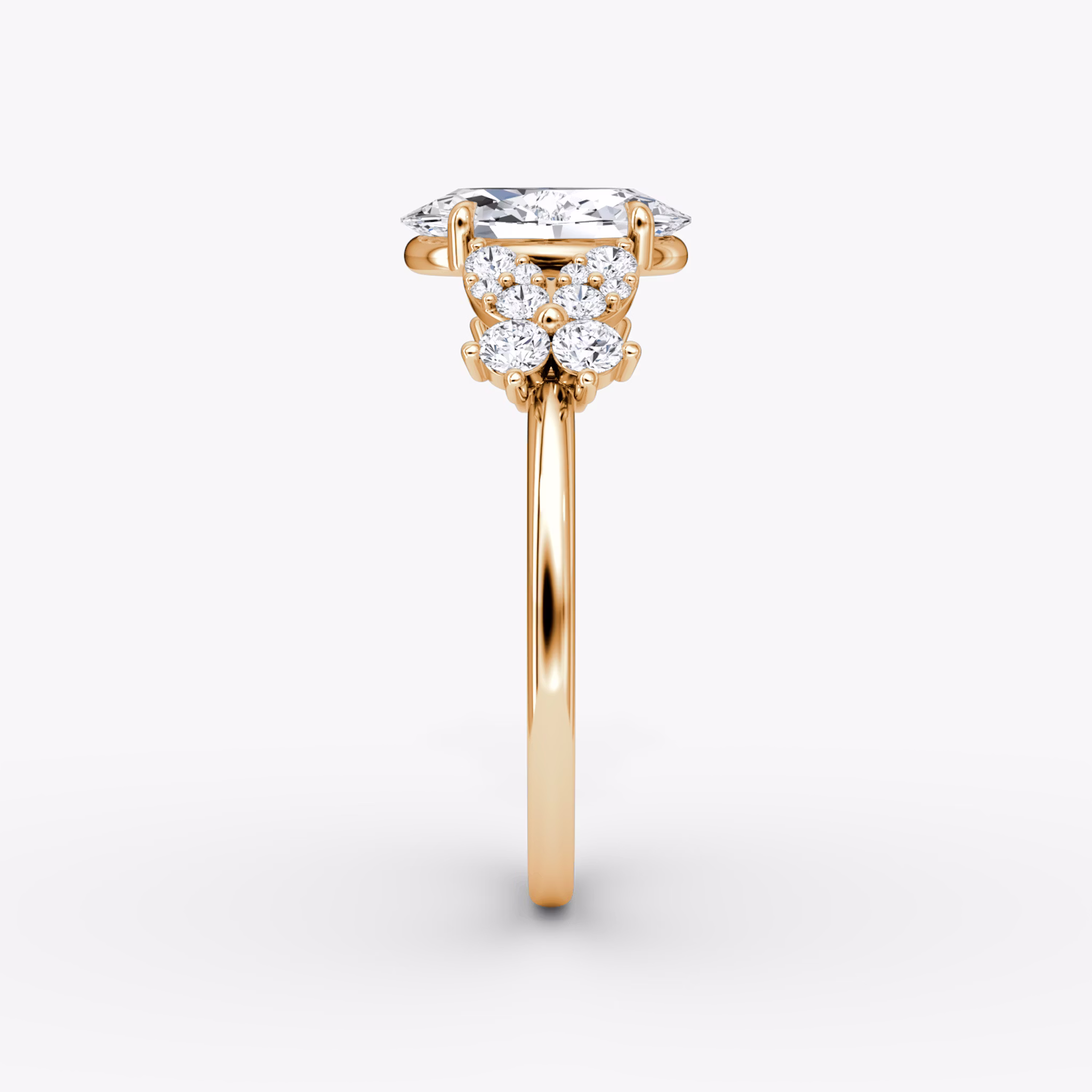 The Signature Floral | Oval | 14k | Rose Gold | bandAccent: Plain | diamondOrientation: vertical | caratWeight: other