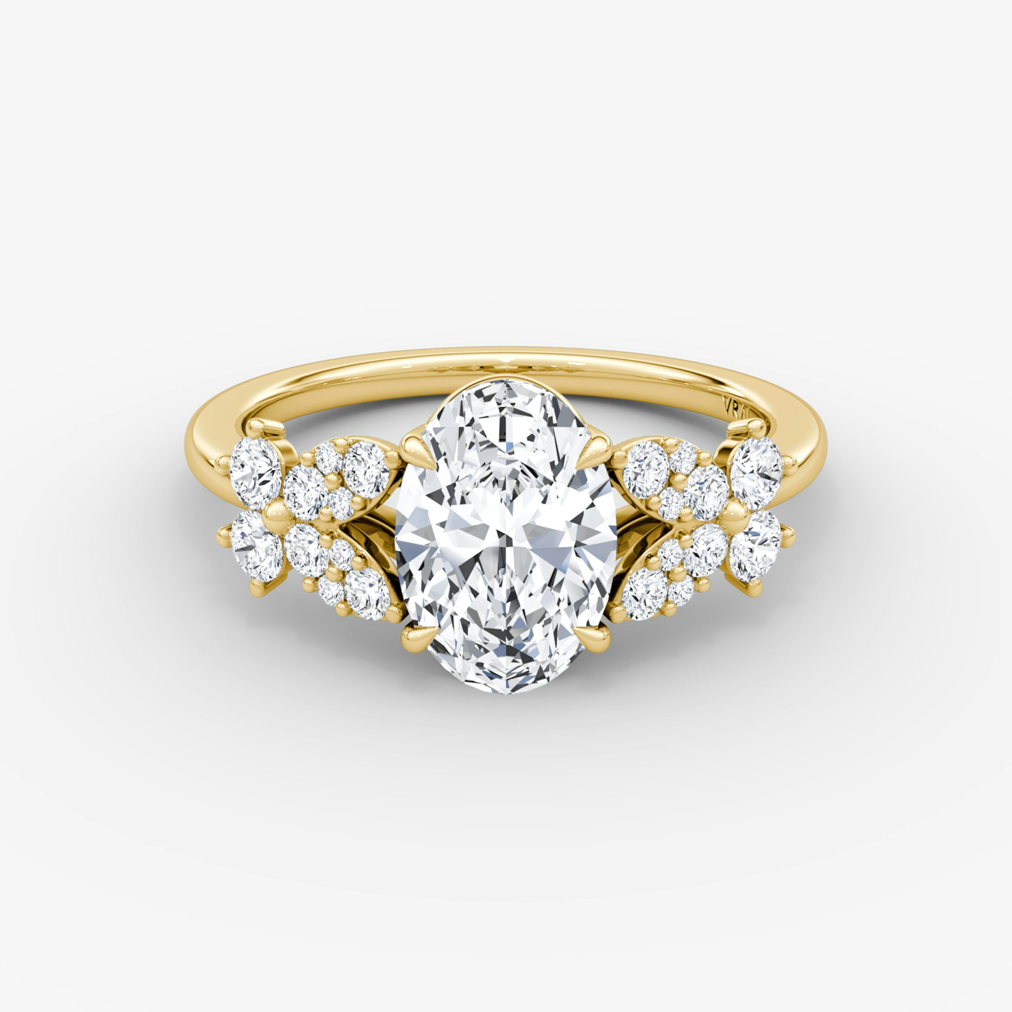 The Signature Floral | Oval | 18k | Yellow Gold | bandAccent: Plain | diamondOrientation: vertical | caratWeight: other
