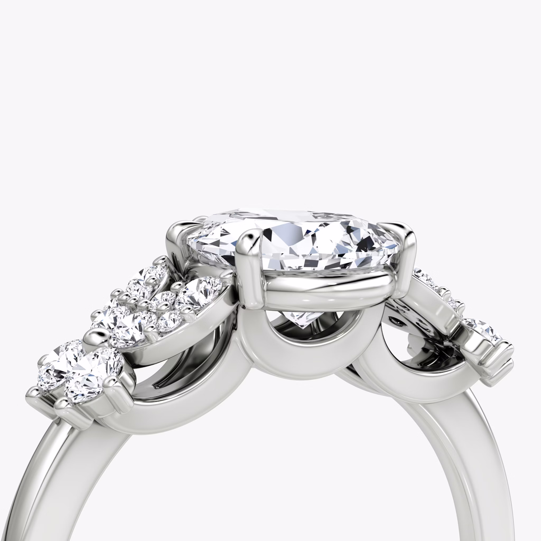 The Signature Floral | Pear | Platinum | bandAccent: Plain | diamondOrientation: vertical | caratWeight: other