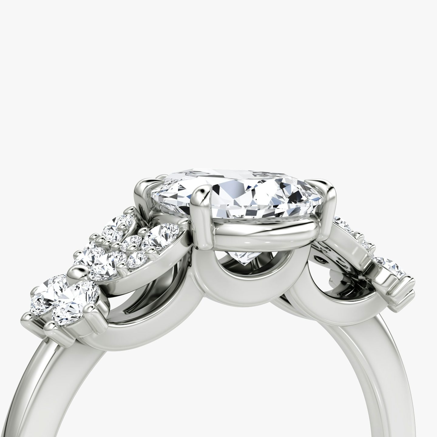 The Signature Floral  | Pear | Platinum | bandAccent: Plain | diamondOrientation: vertical | caratWeight: other
