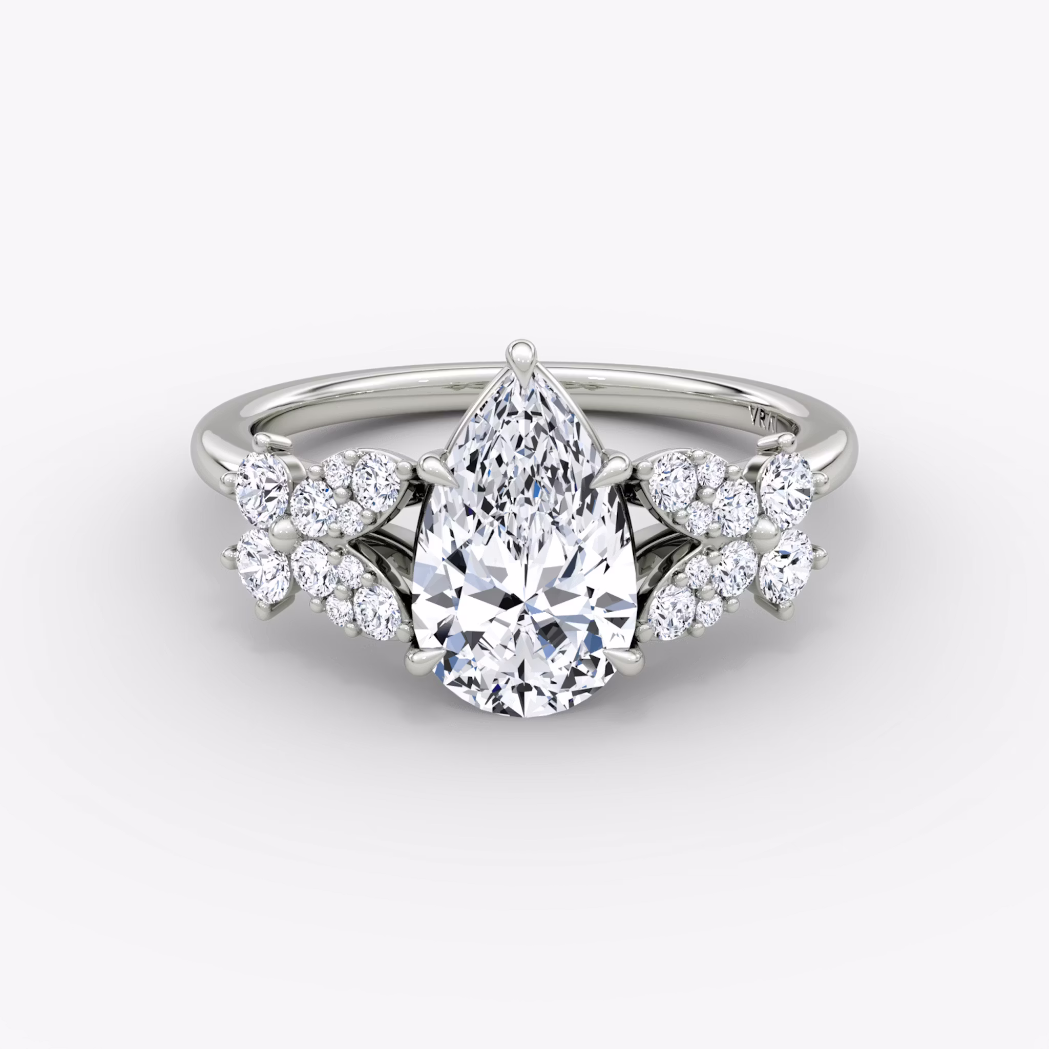 The Signature Floral Pear | White Gold