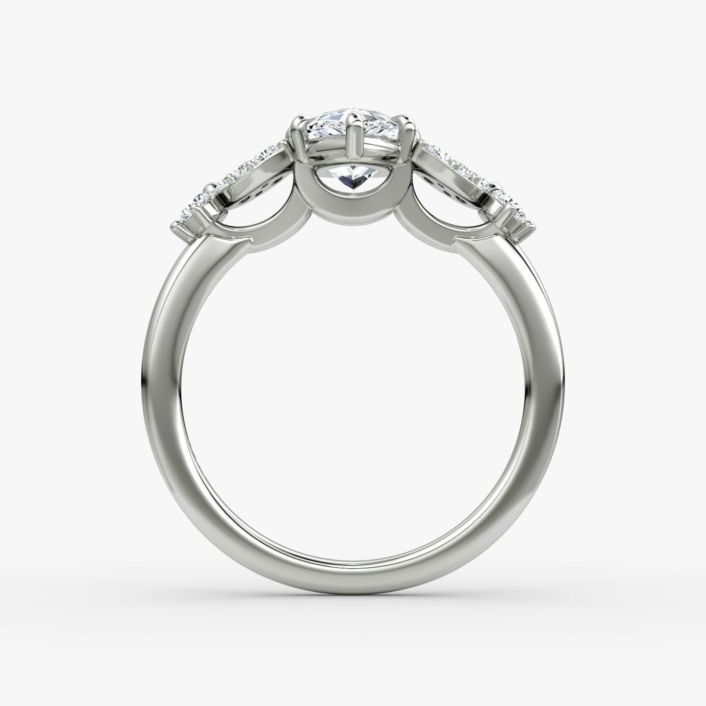 The Signature Floral  | Pear | Platinum | bandAccent: Plain | diamondOrientation: vertical | caratWeight: other