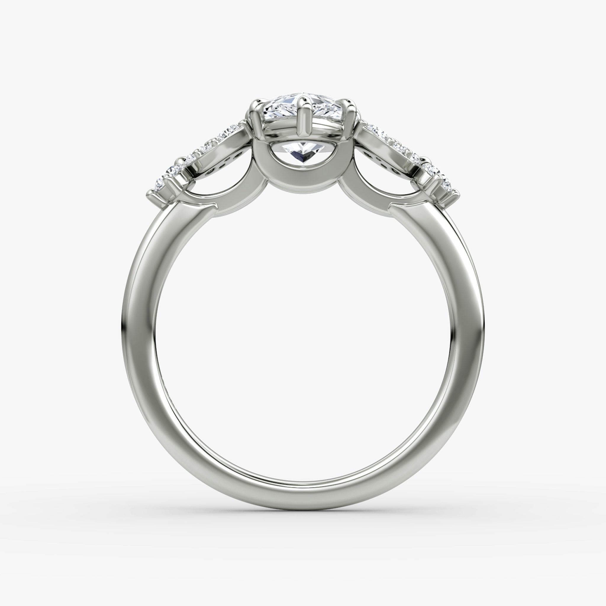 The Signature Floral | Pear | Platinum | bandAccent: Plain | diamondOrientation: vertical | caratWeight: other