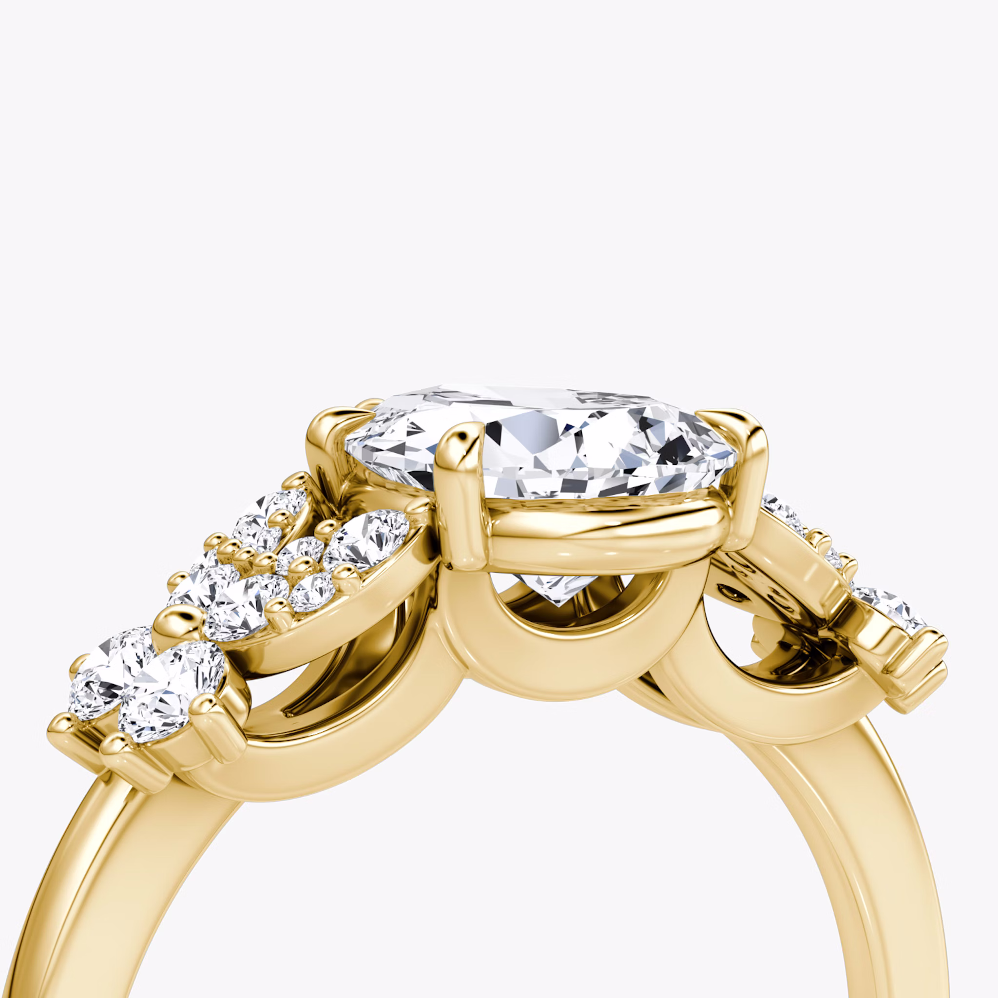 The Signature Floral | Pear | 18k | Yellow Gold | bandAccent: Plain | diamondOrientation: vertical | caratWeight: other