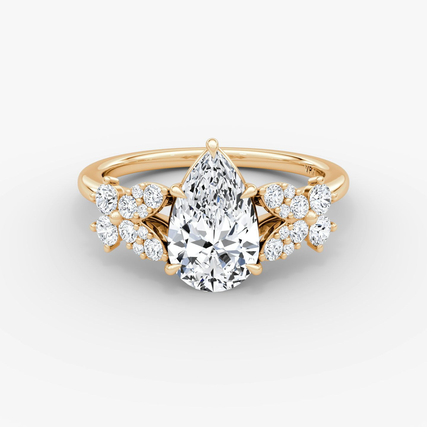 The Signature Floral  | Pear | 14k | Rose Gold | bandAccent: Plain | diamondOrientation: vertical | caratWeight: other