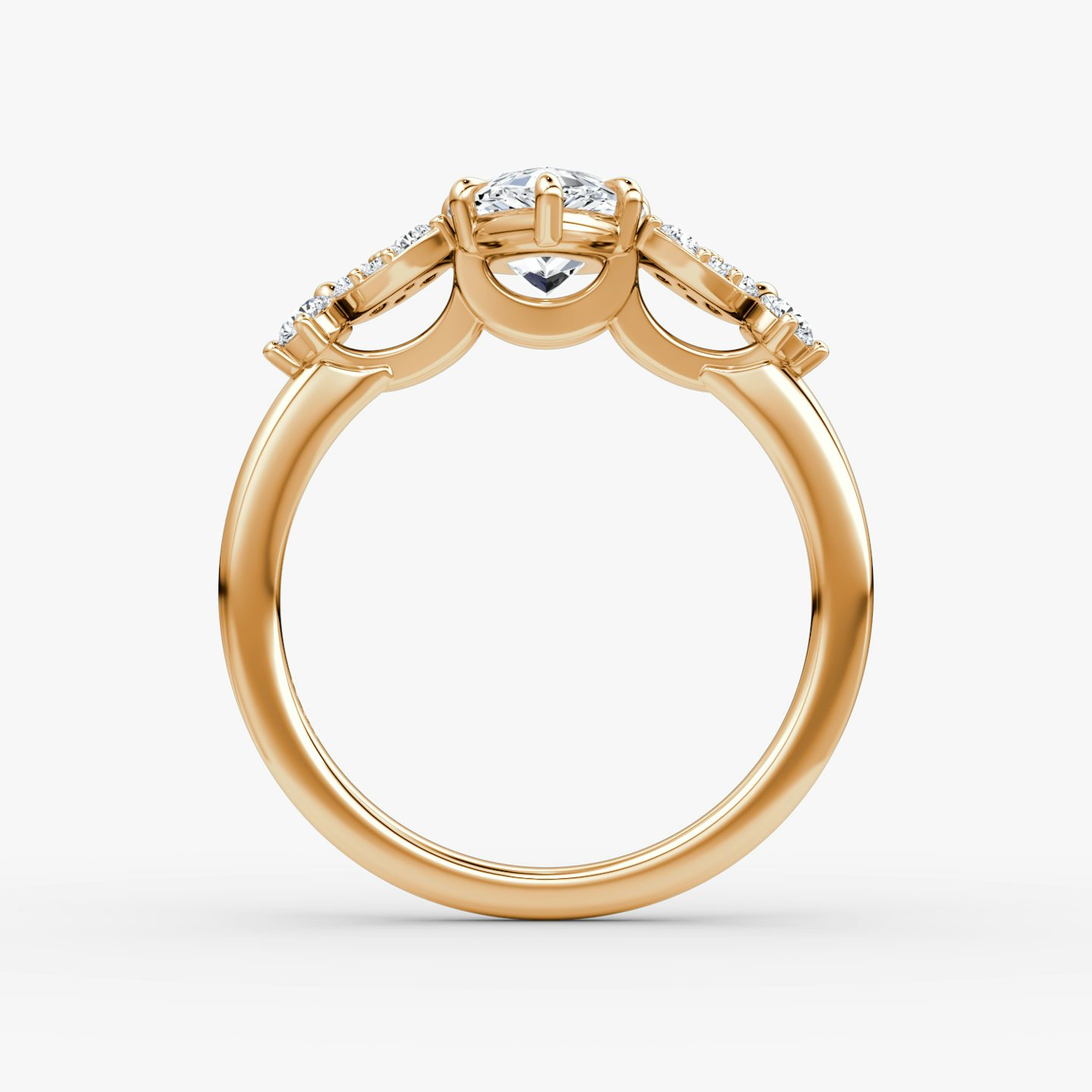 The Signature Floral  | Pear | 14k | Rose Gold | bandAccent: Plain | diamondOrientation: vertical | caratWeight: other