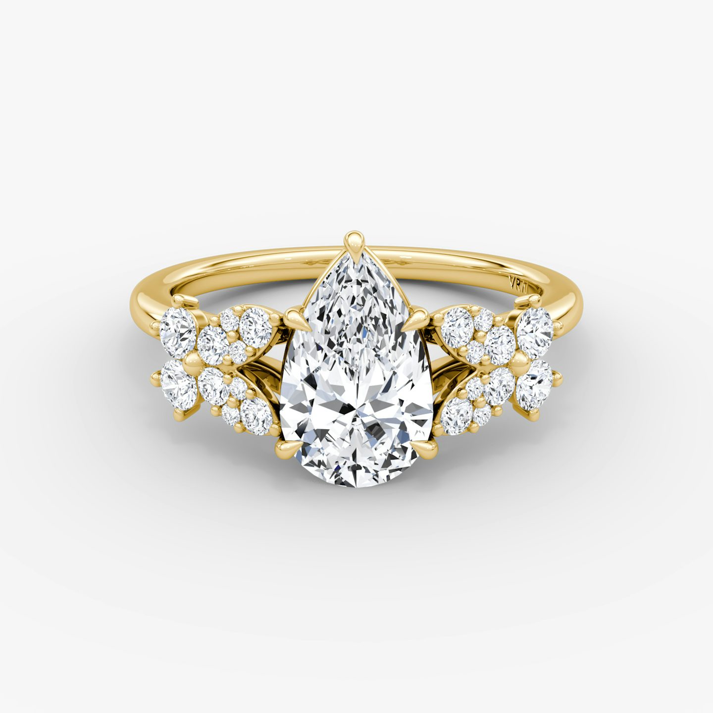 The Signature Floral  | Pear | 18k | Yellow Gold | bandAccent: Plain | diamondOrientation: vertical | caratWeight: other