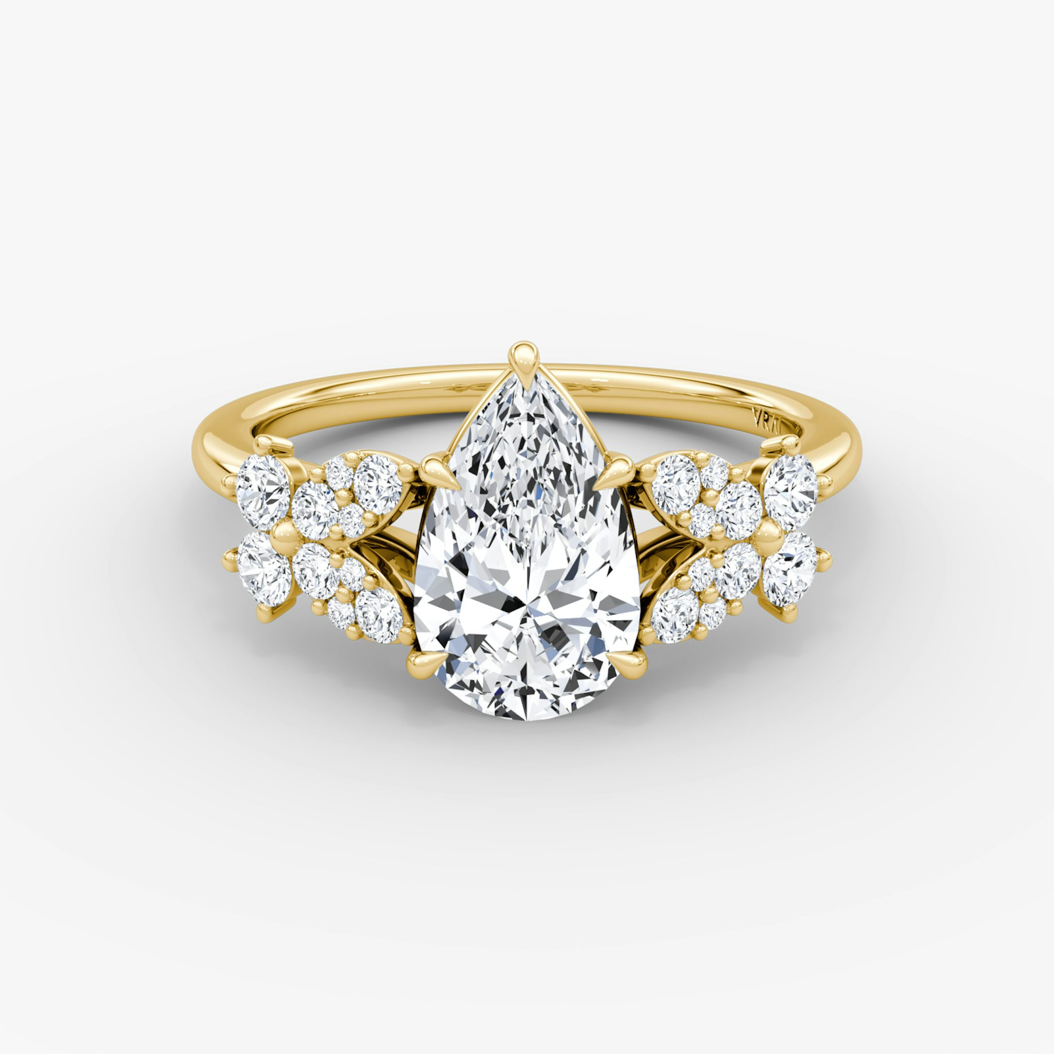 The Signature Floral | Pear | 18k | Yellow Gold | bandAccent: Plain | diamondOrientation: vertical | caratWeight: other