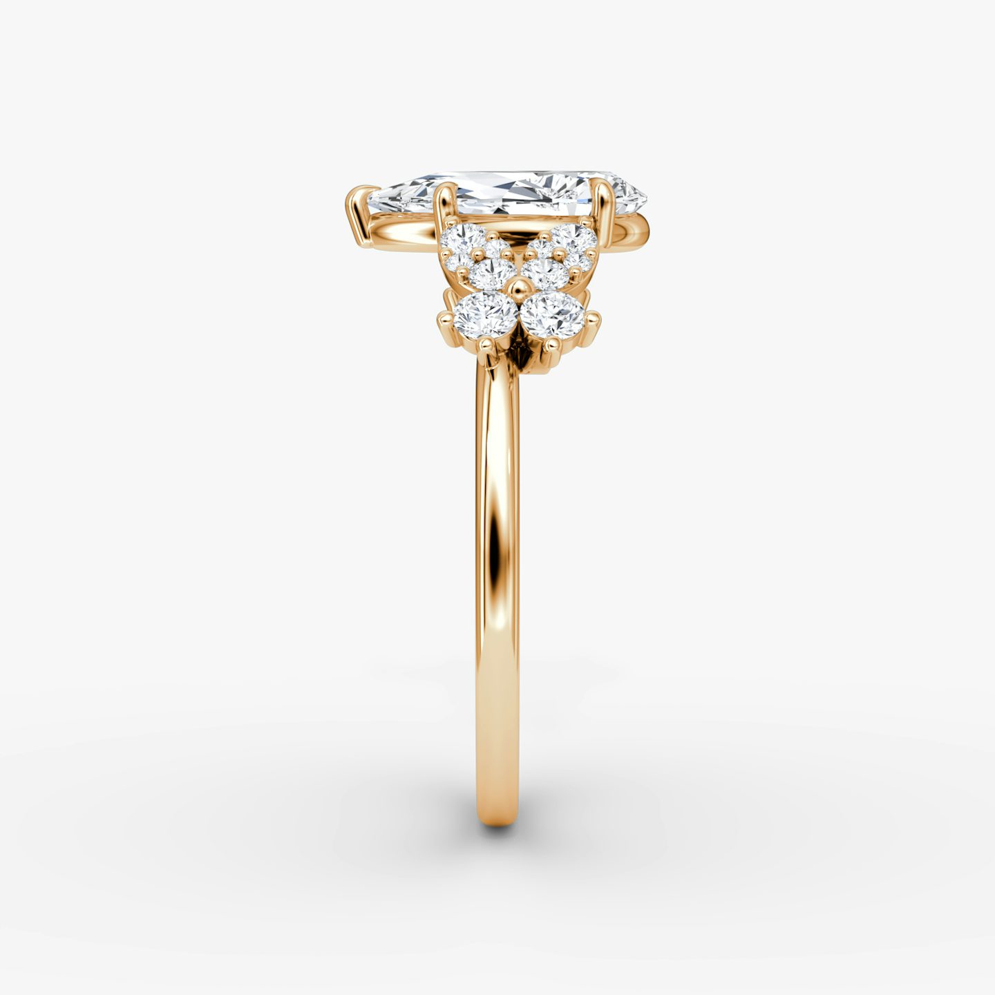 The Signature Floral  | Pear | 14k | Rose Gold | bandAccent: Plain | diamondOrientation: vertical | caratWeight: other