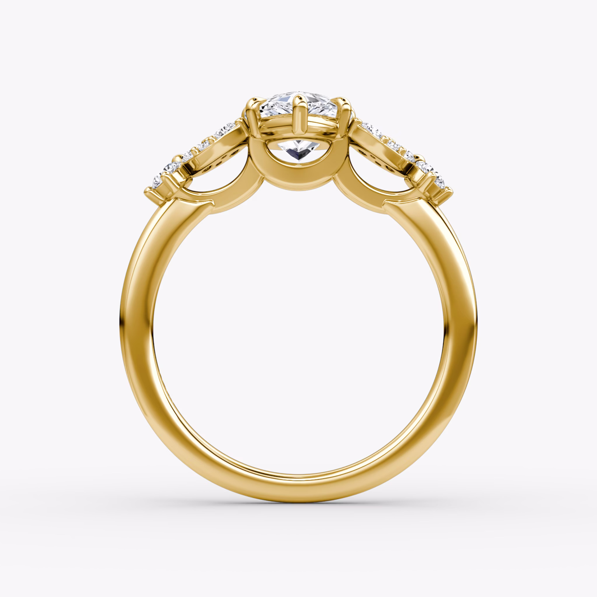 The Signature Floral | Pear | 18k | Yellow Gold | bandAccent: Plain | diamondOrientation: vertical | caratWeight: other