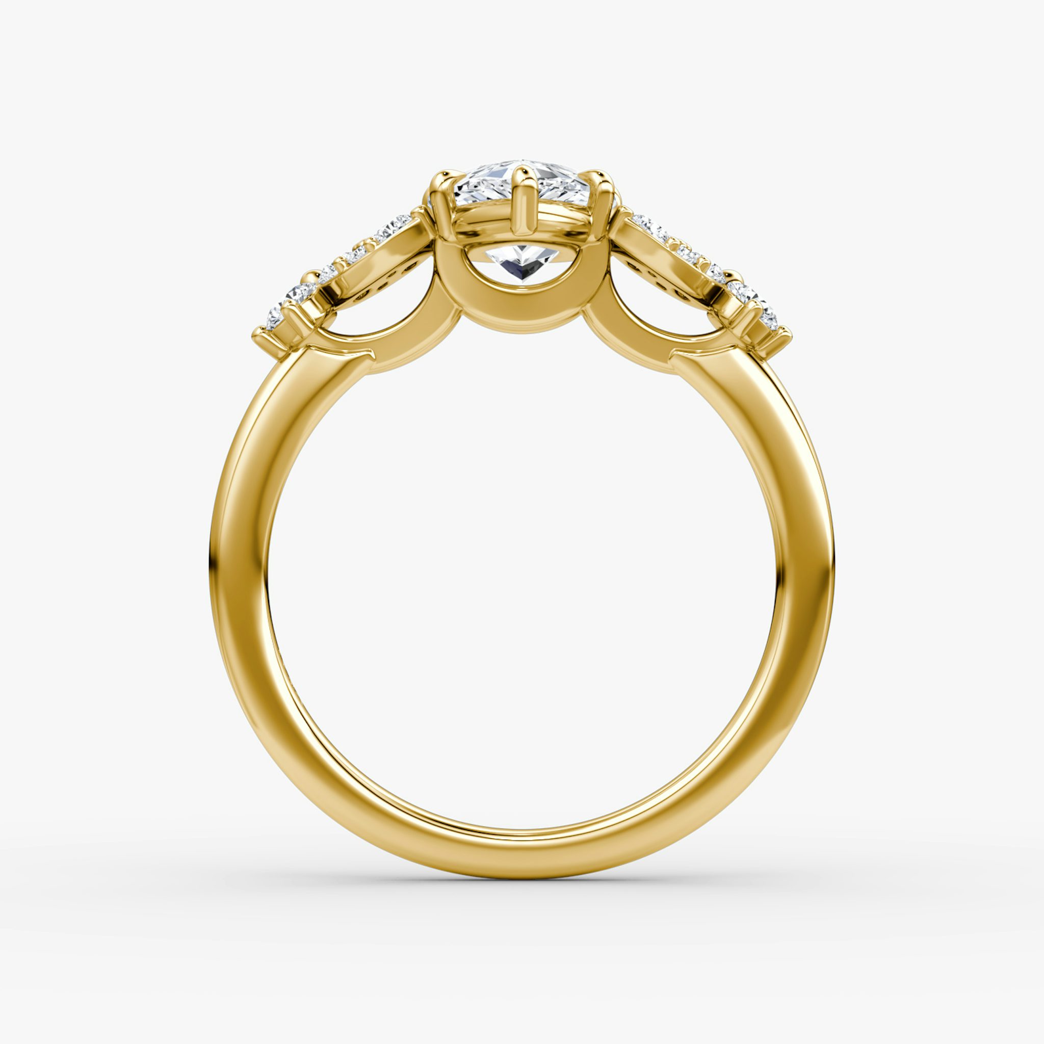 The Signature Floral | Pear | 18k | Yellow Gold | bandAccent: Plain | diamondOrientation: vertical | caratWeight: other