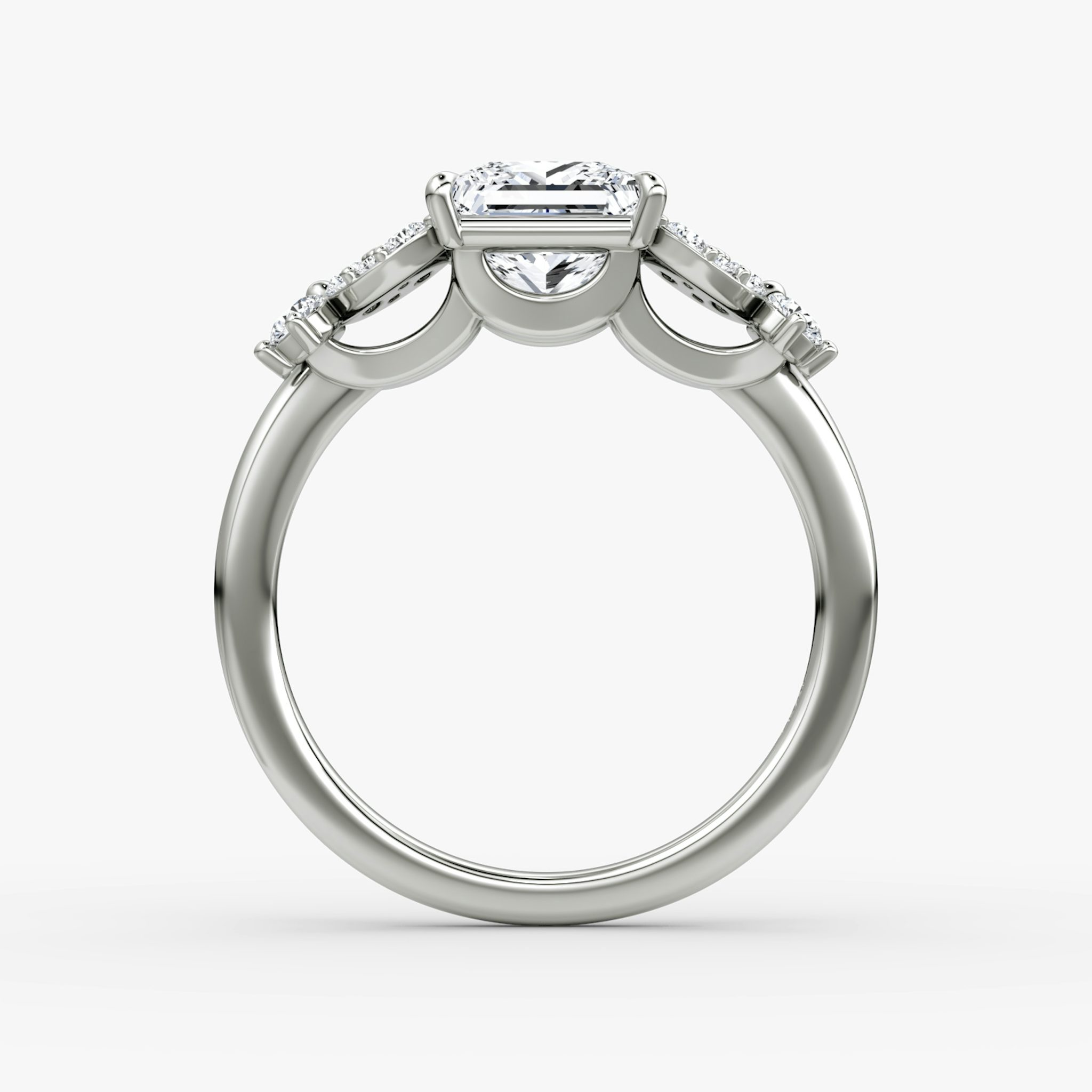 The Signature Floral | Princess | Platinum | bandAccent: Plain | diamondOrientation: vertical | caratWeight: other