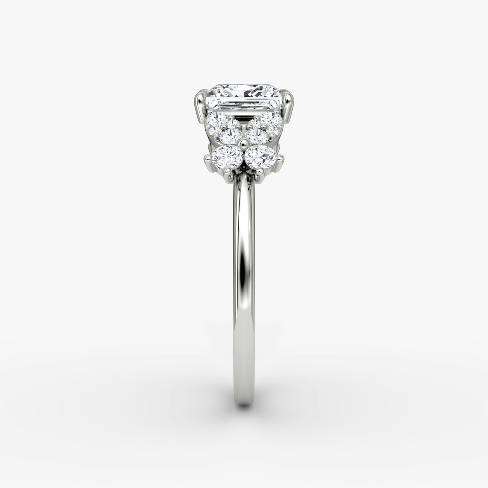 The Signature Floral | Princess | Platinum | bandAccent: Plain | diamondOrientation: vertical | caratWeight: other