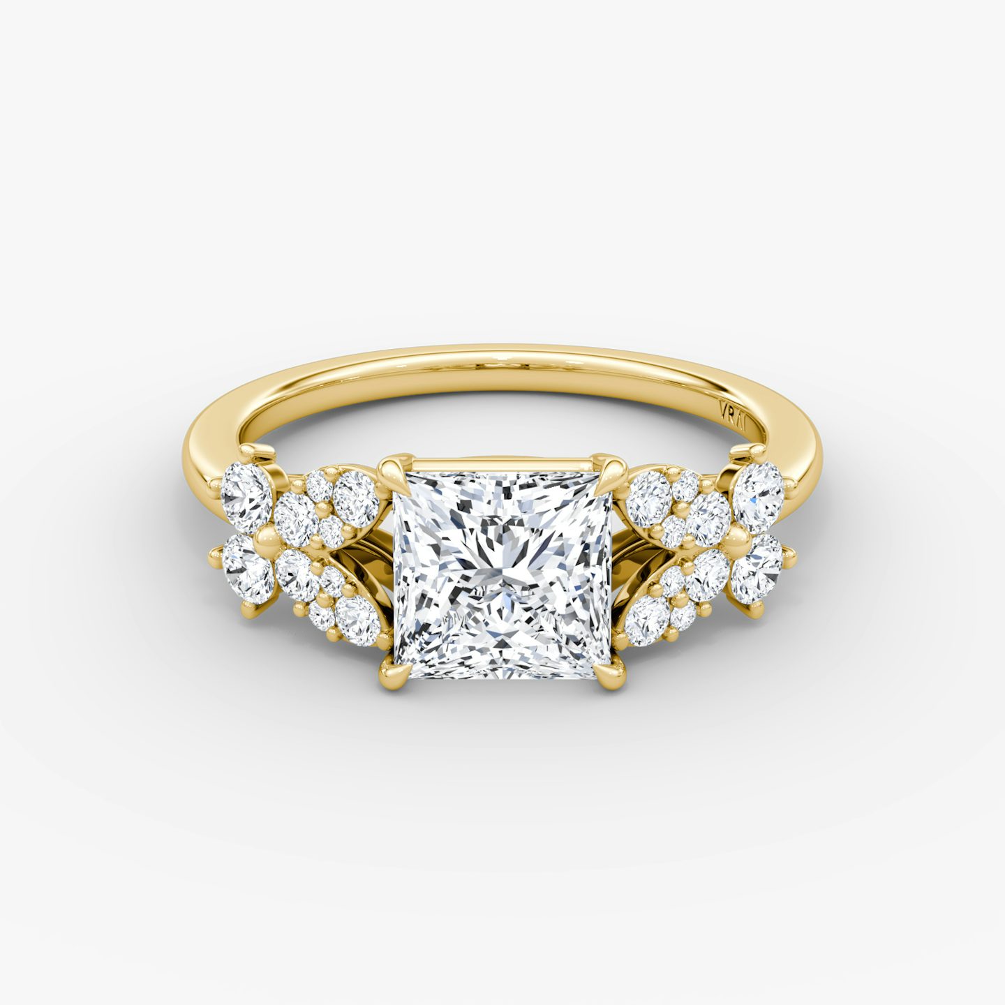 The Signature Floral  | Princess | 18k | Gelbgold | bandAccent: Ohne Pavé-Besatz | diamondOrientation: vertical | caratWeight: other