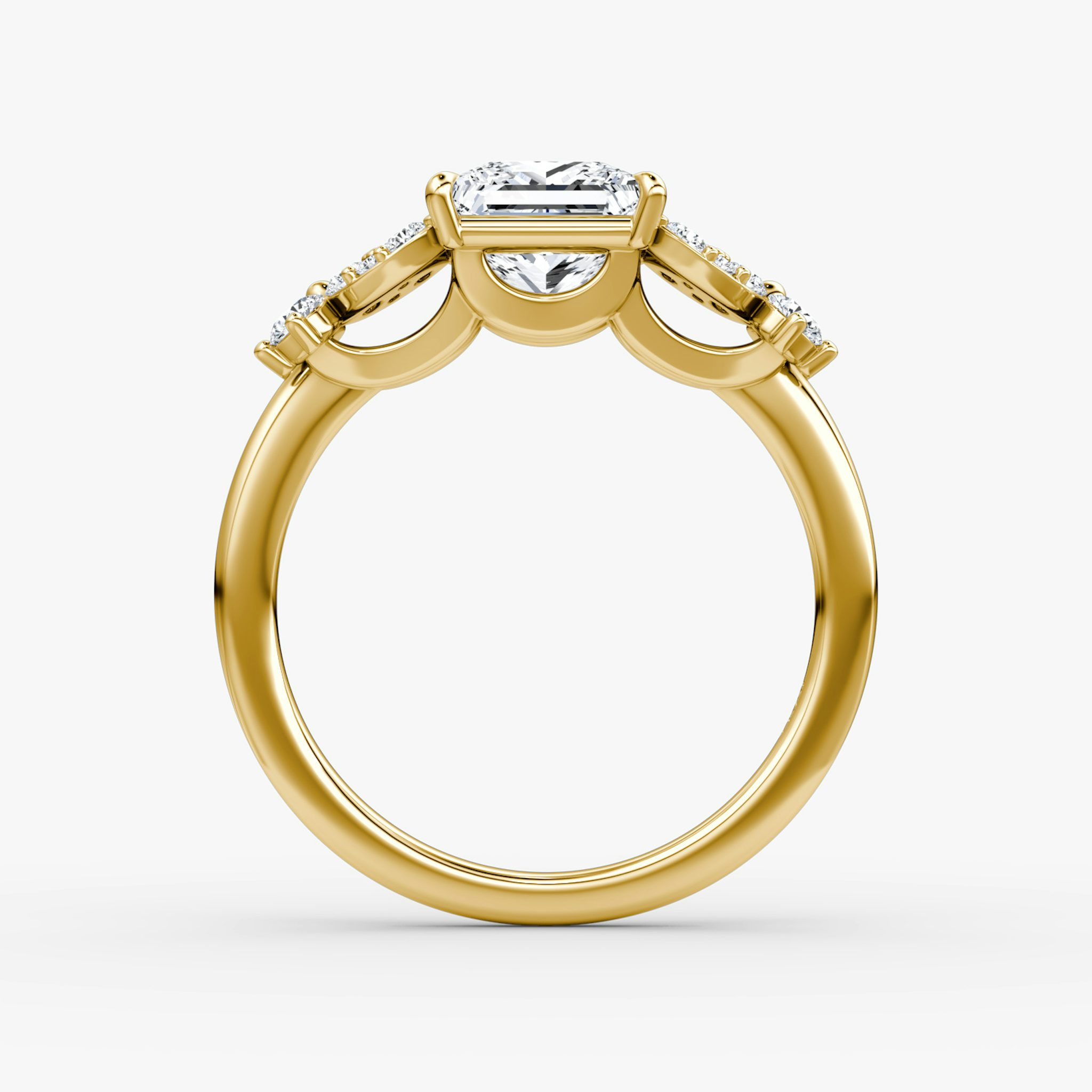 The Signature Floral | Princess | 18k | Yellow Gold | bandAccent: Plain | diamondOrientation: vertical | caratWeight: other