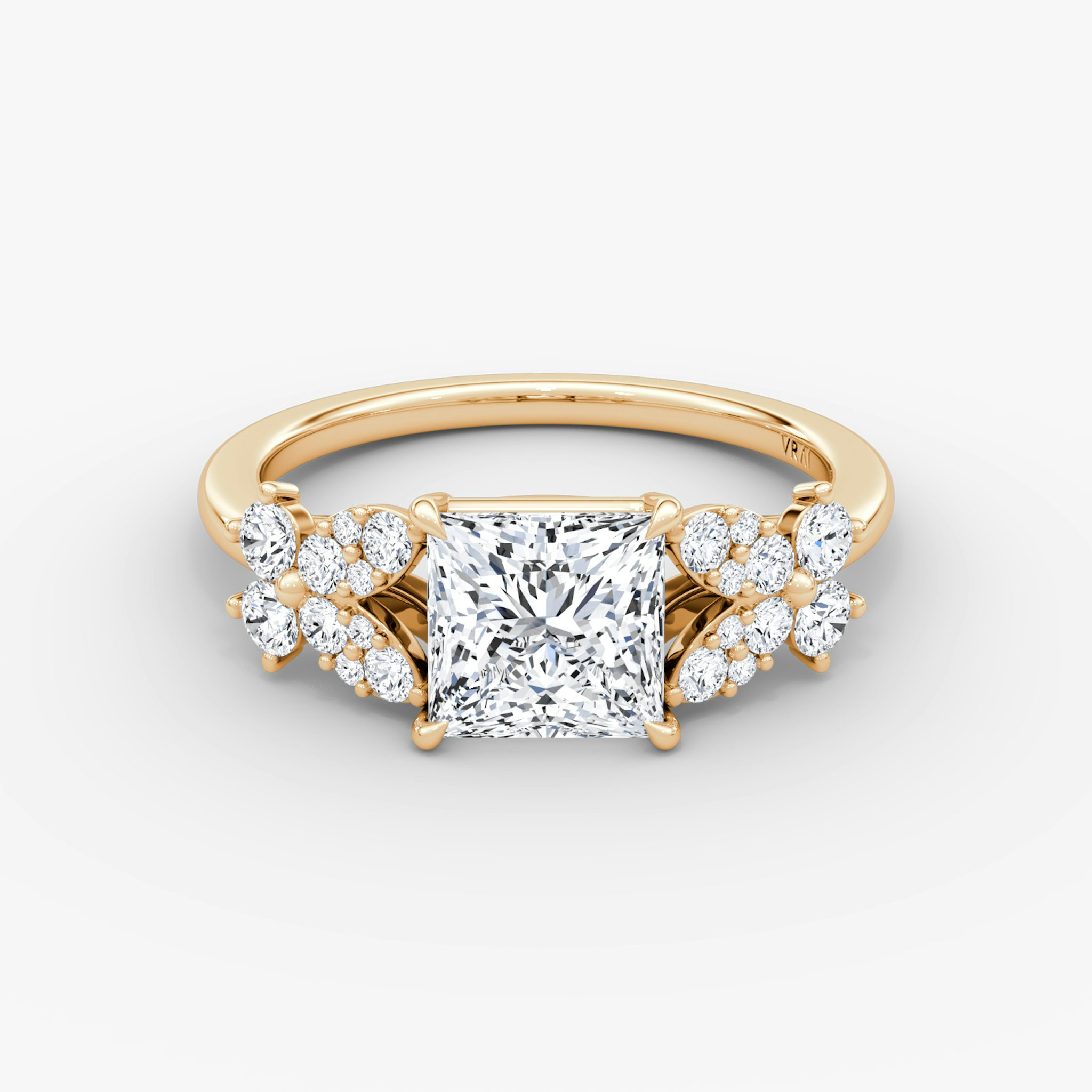 The Signature Floral | Princess | 14k | Rose Gold | bandAccent: Plain | diamondOrientation: vertical | caratWeight: other