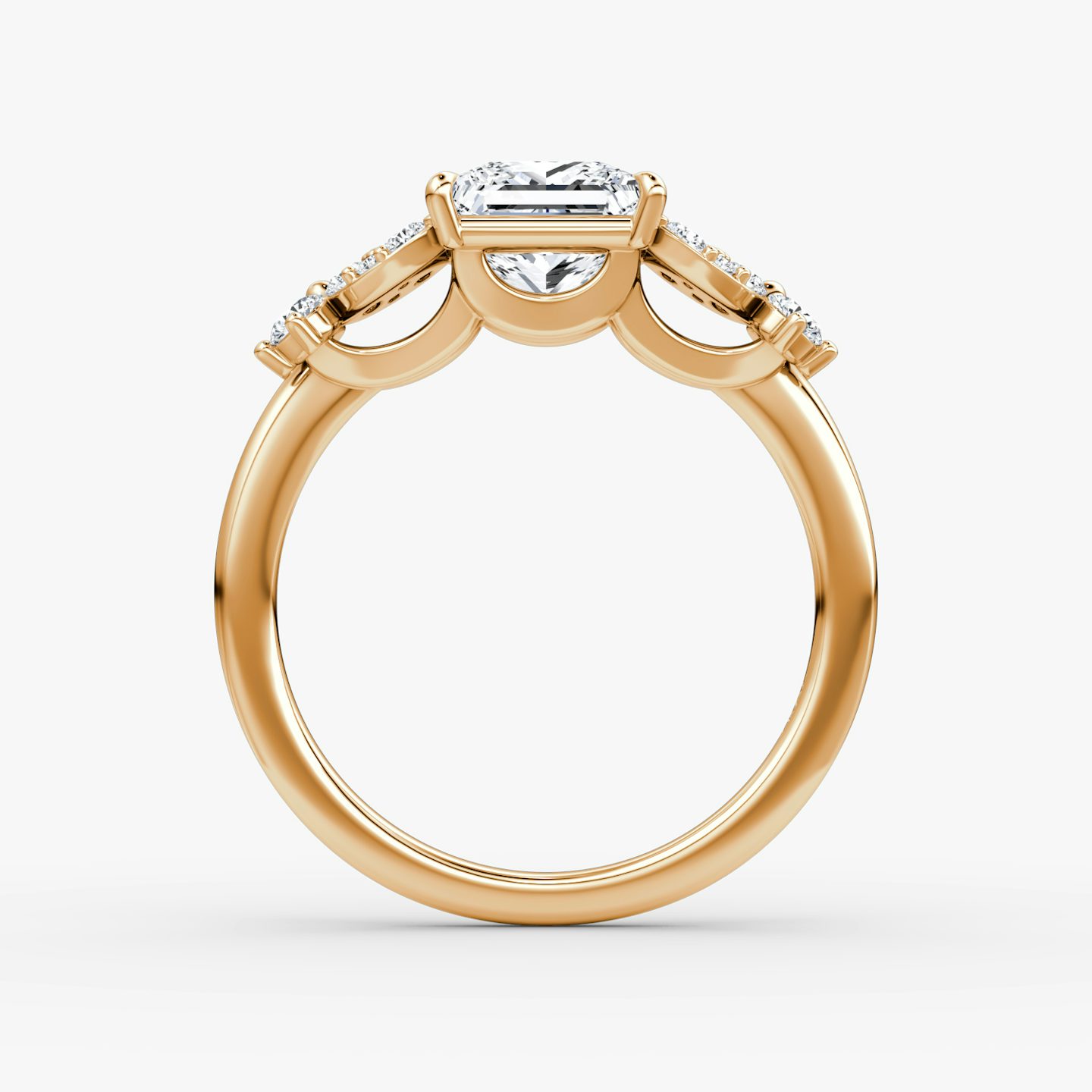 The Signature Floral  | Princess | 14k | Roségold | bandAccent: Ohne Pavé-Besatz | diamondOrientation: vertical | caratWeight: other