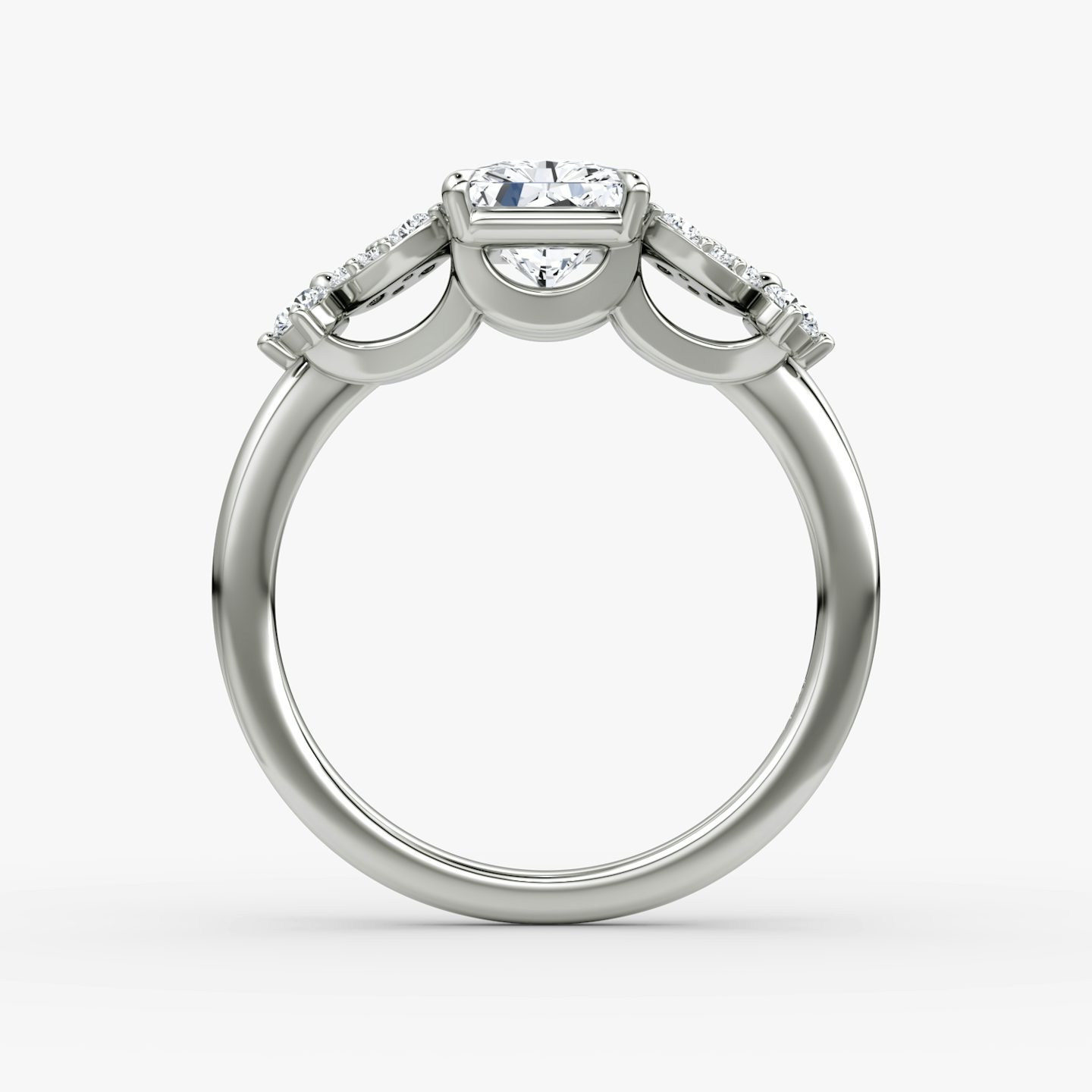 The Signature Floral  | Radiant | Platinum | bandAccent: Plain | diamondOrientation: vertical | caratWeight: other