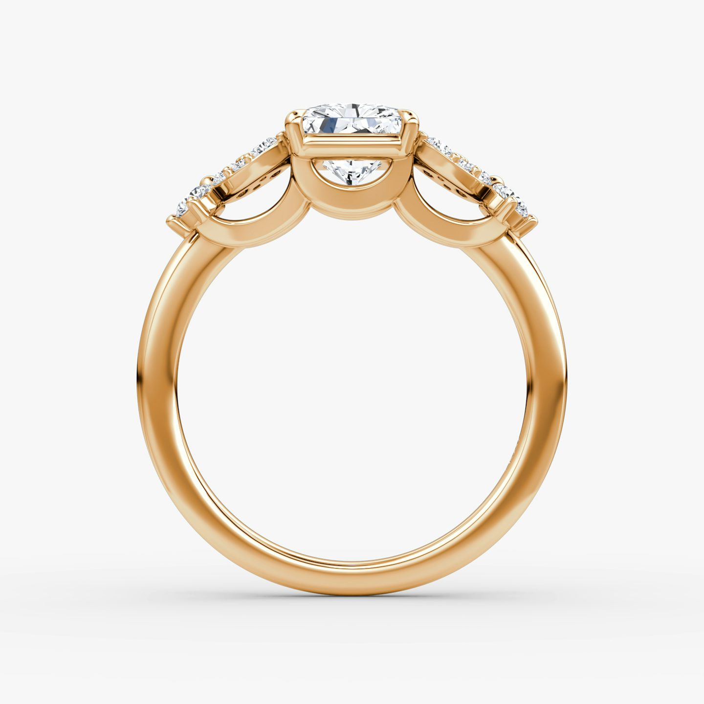The Signature Floral  | Radiant | 14k | Rose Gold | bandAccent: Plain | diamondOrientation: vertical | caratWeight: other
