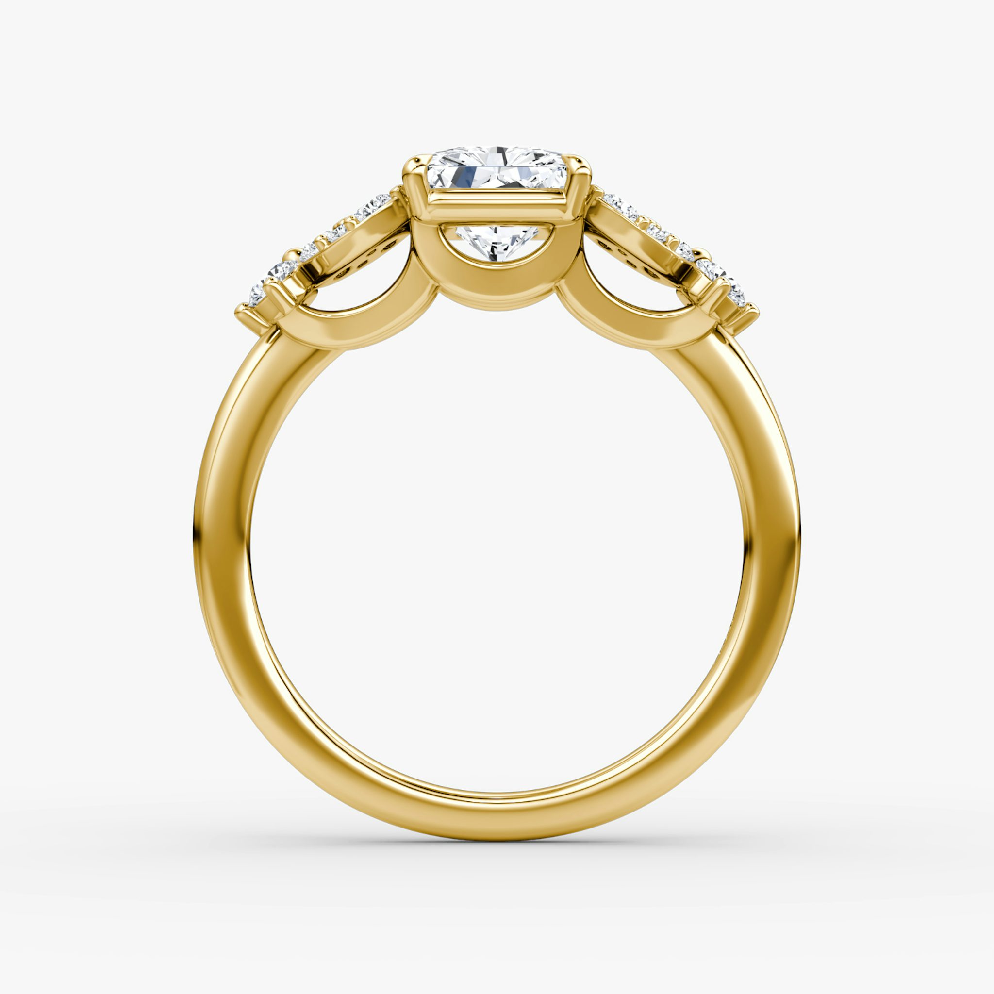 The Signature Floral | Radiant | 18k | Yellow Gold | bandAccent: Plain | diamondOrientation: vertical | caratWeight: other
