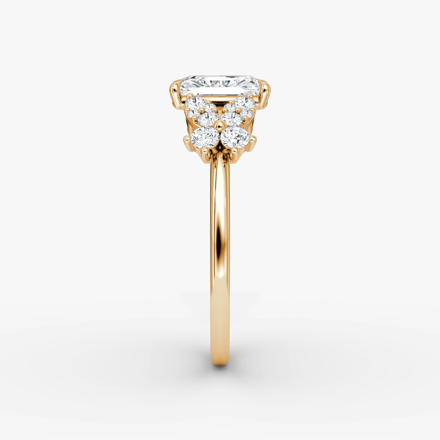 The Signature Floral  | Radiant | 14k | Rose Gold | bandAccent: Plain | diamondOrientation: vertical | caratWeight: other
