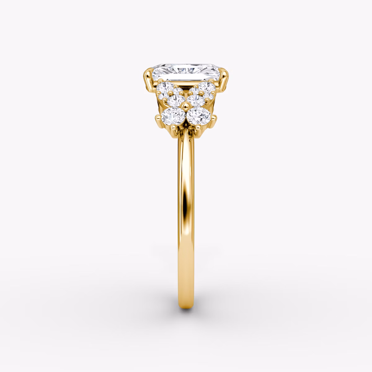 The Signature Floral | Radiant | 18k | Yellow Gold | bandAccent: Plain | diamondOrientation: vertical | caratWeight: other