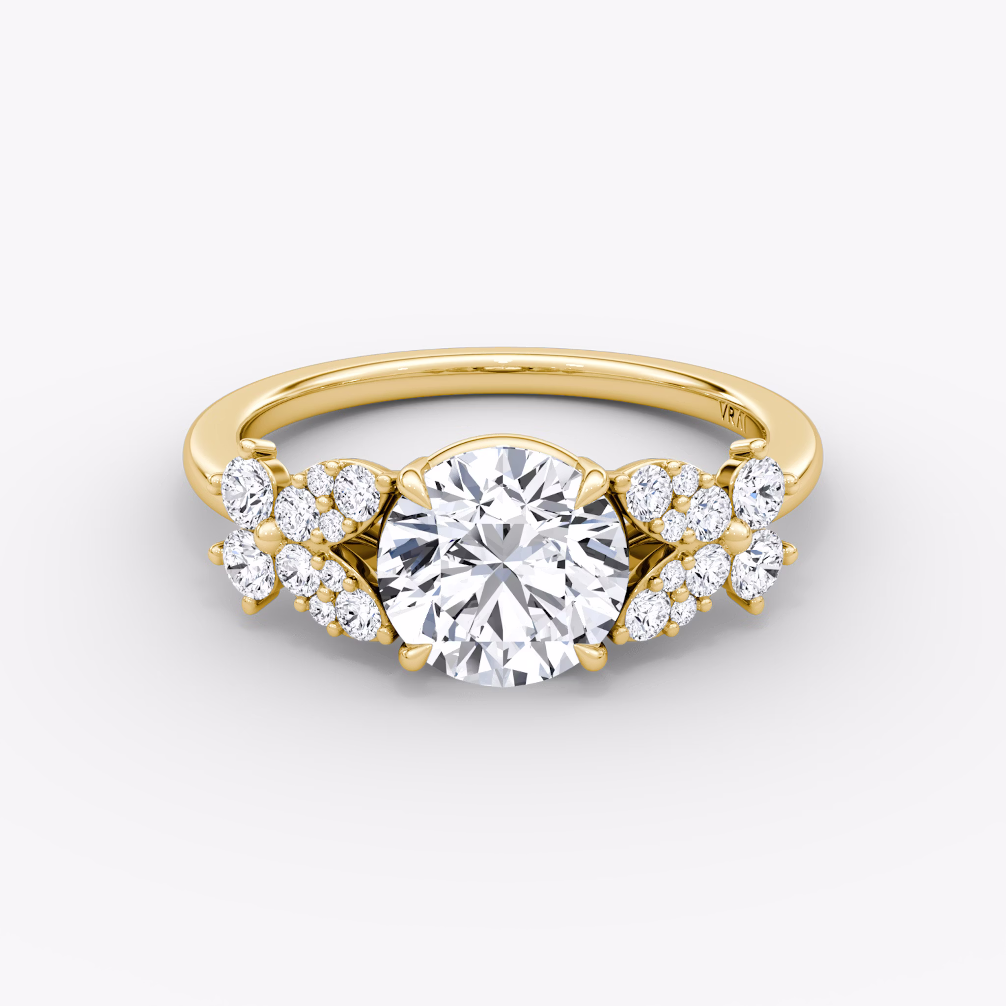 The Signature Floral | Round Brilliant | 18k | Yellow Gold | bandAccent: Plain | caratWeight: other | diamondOrientation: vertical